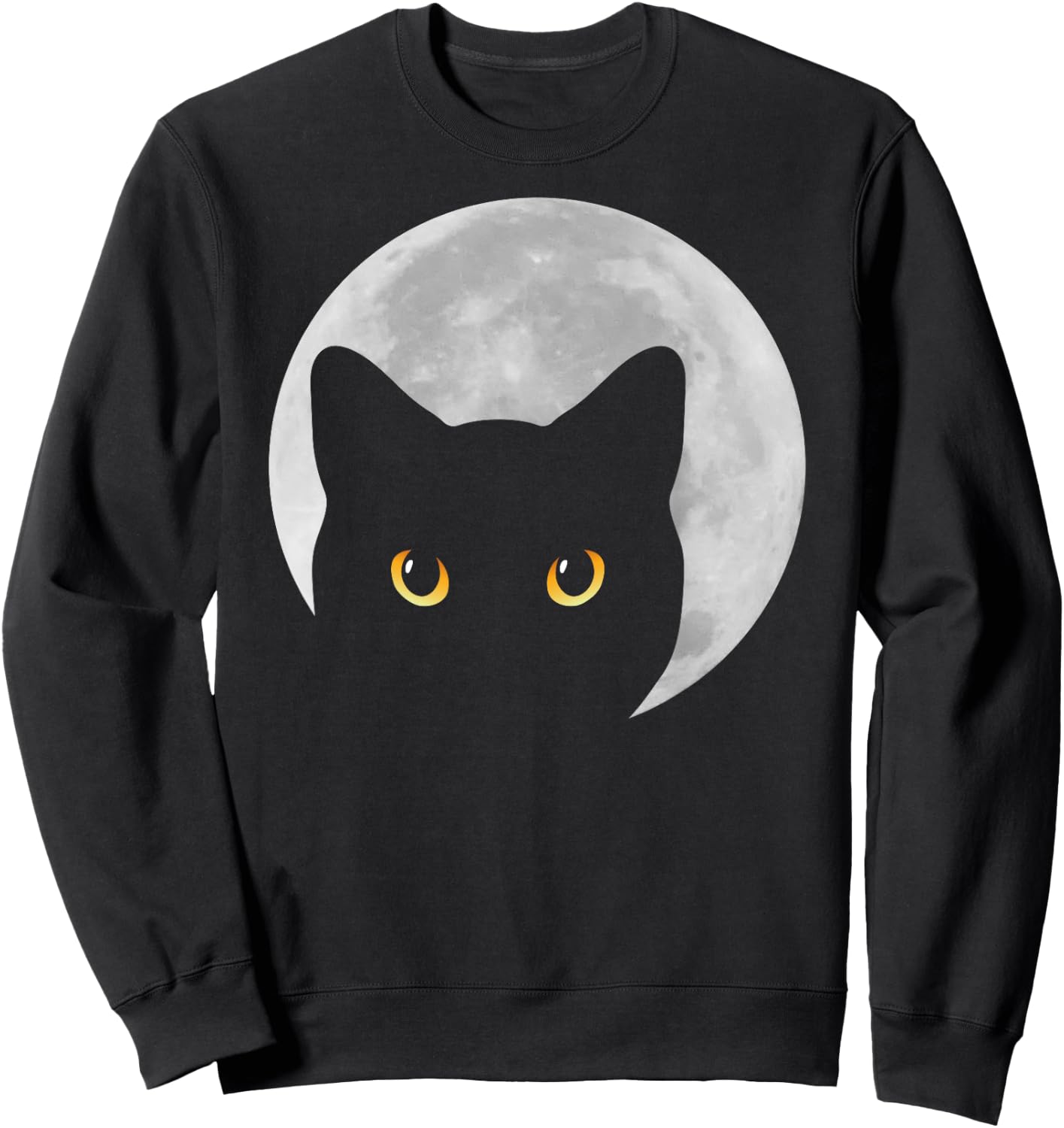 Black Cat Yellow Eyes Moon Kitten Men Women Kids Sweatshirt - Sweatshirt | Black