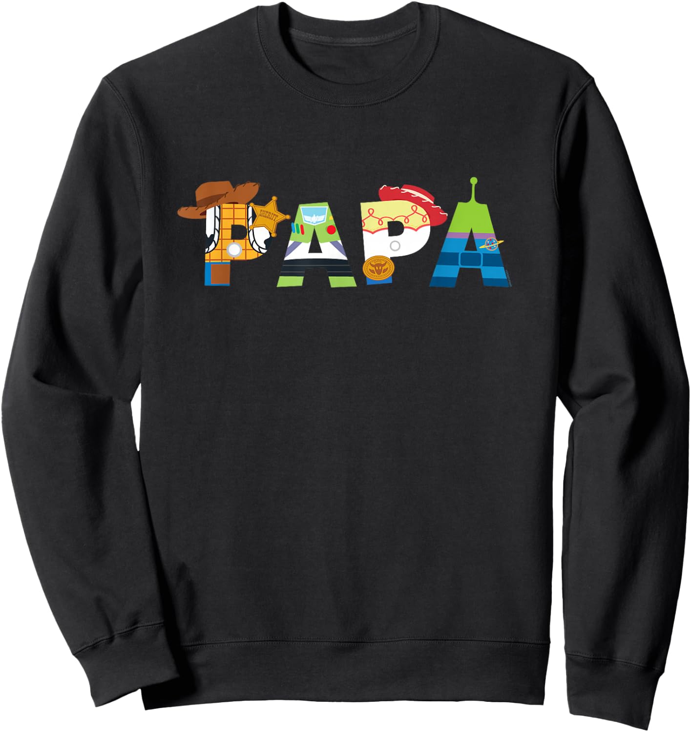 Disney and Pixar's Toy Story Papa Father's Day Dad Birthday , Black, S Sweatshirt - Sweatshirt | Black
