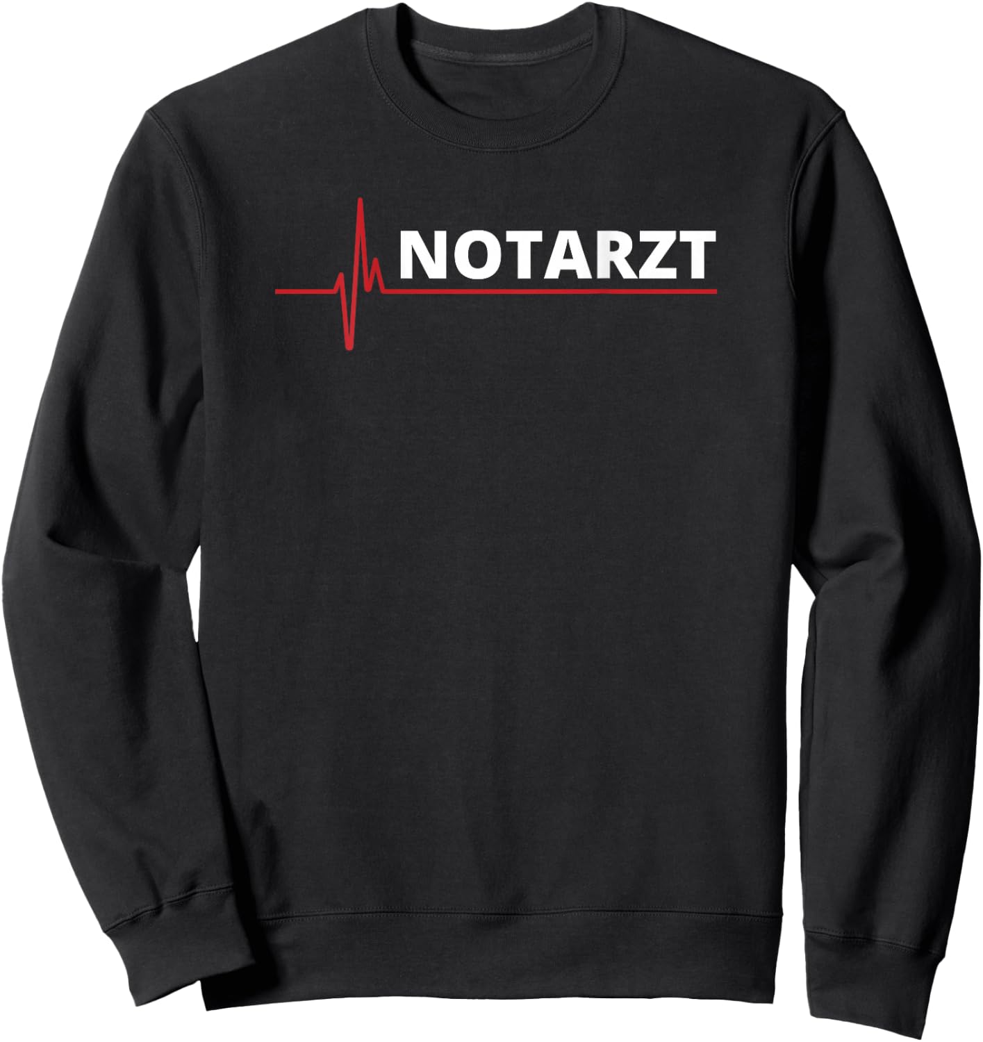 Emergency Doctor EKG Back Print Back Lettering Emergency Doctor Sweatshirt - Sweatshirt | Black