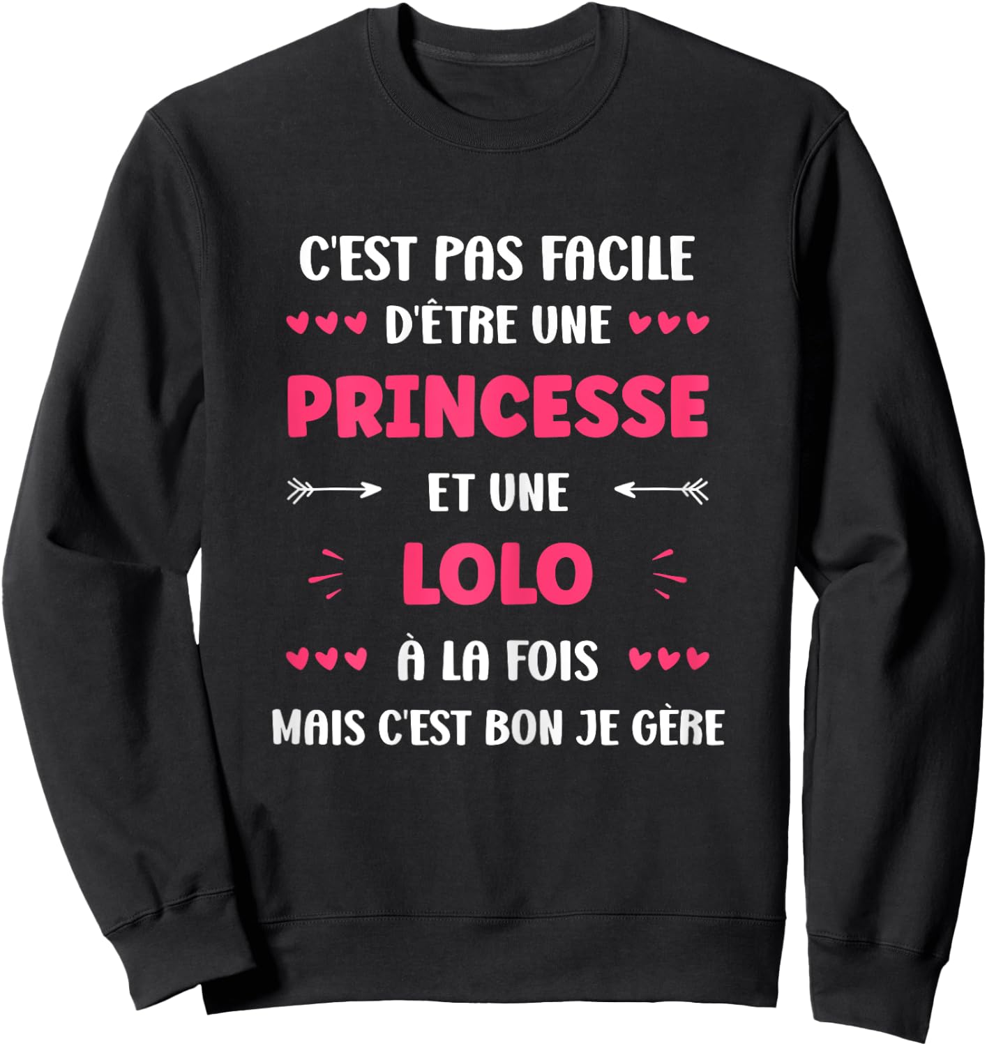 Princess Super lolo girl Humour name lolo , Black, Female X-Small Sweatshirt - Sweatshirt | Black