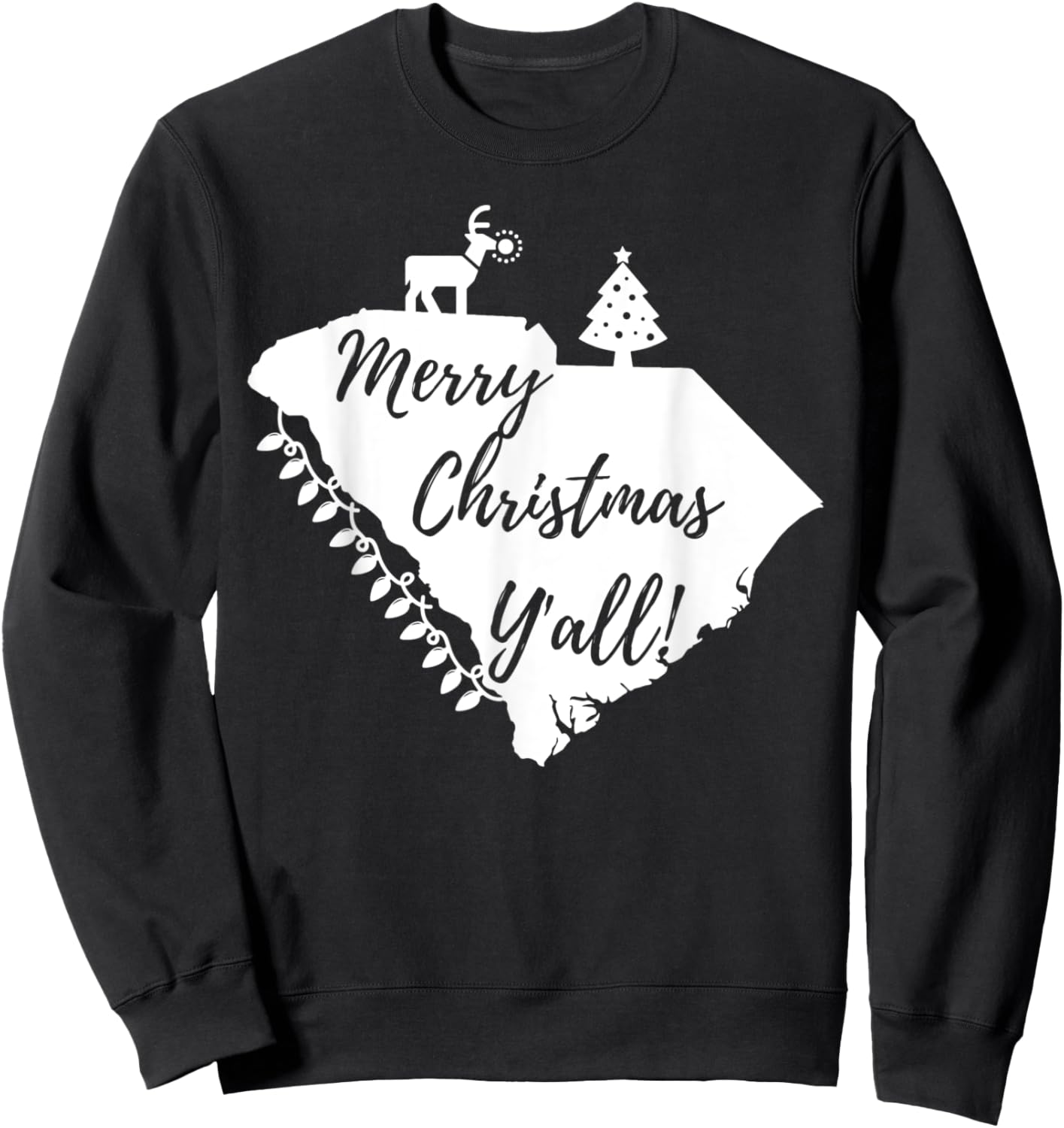 Merry Christmas Y'all! South Carolina Sweatshirt - Sweatshirt | Black