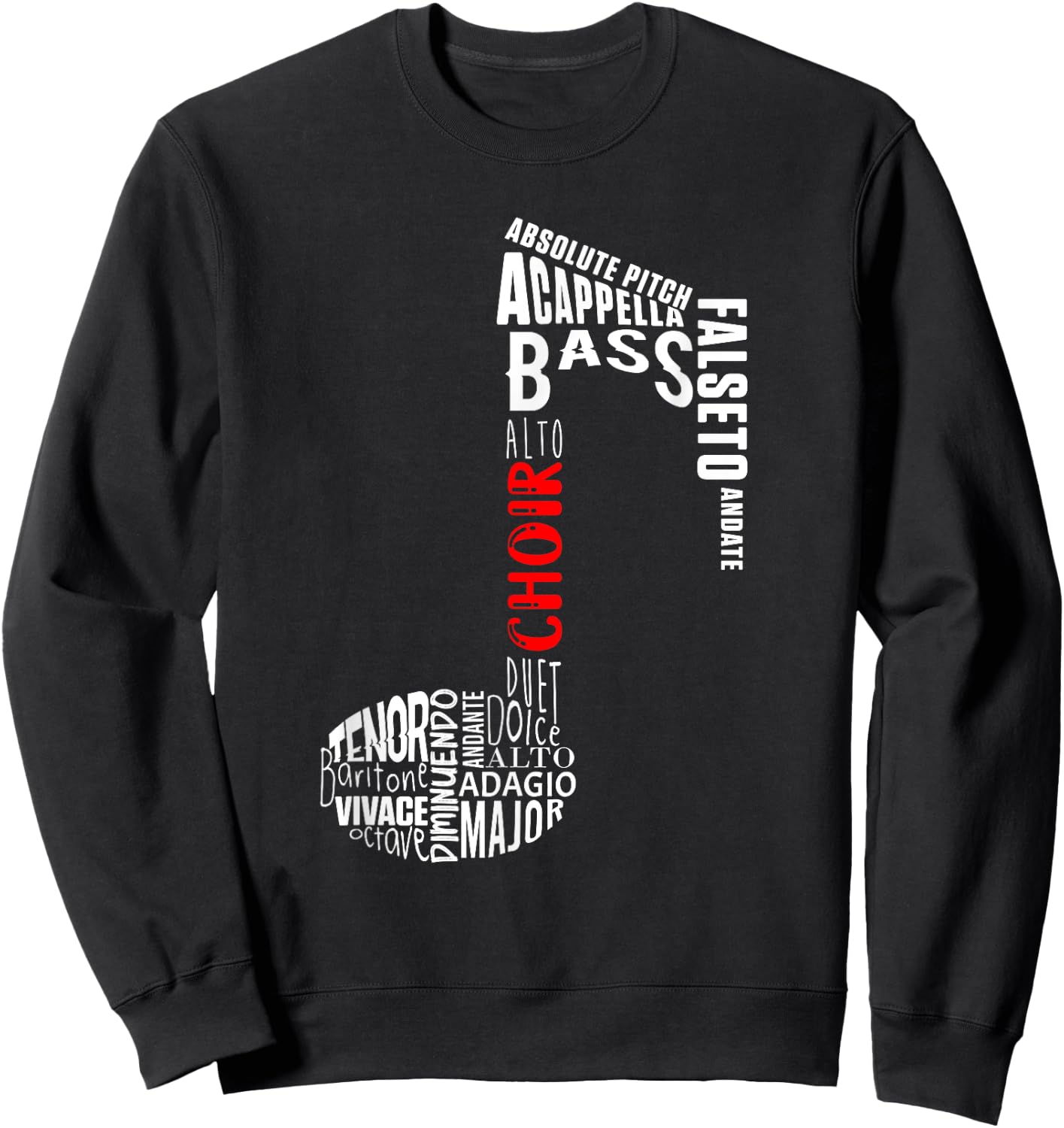 Musical Note Choir Music Singing Singer Viola Gift , Black, S Sweatshirt - Sweatshirt | Black