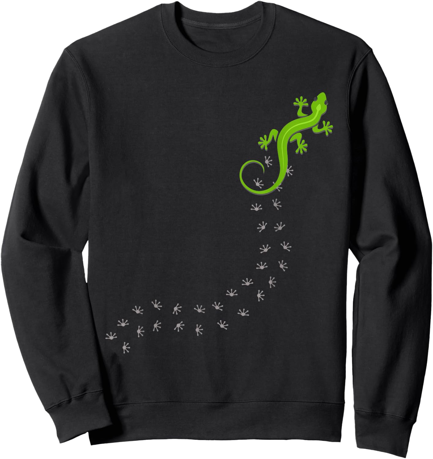 Funny Lizard Climbing Foot Tracks Reptile Lover Sweatshirt - Sweatshirt | Black