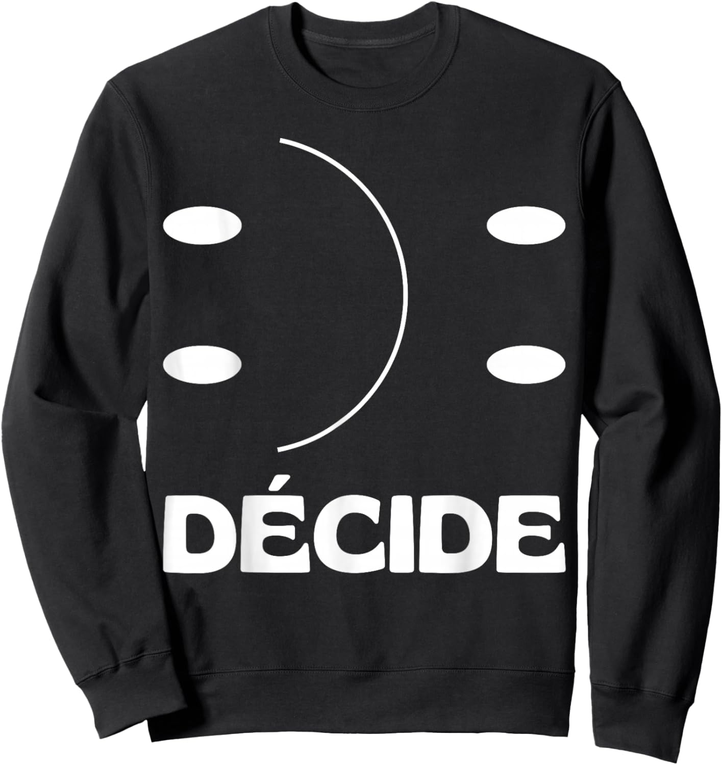 Happy Sad Smiley Design: Happy Sad & Smiling Face , Black, S Sweatshirt - Sweatshirt | Black