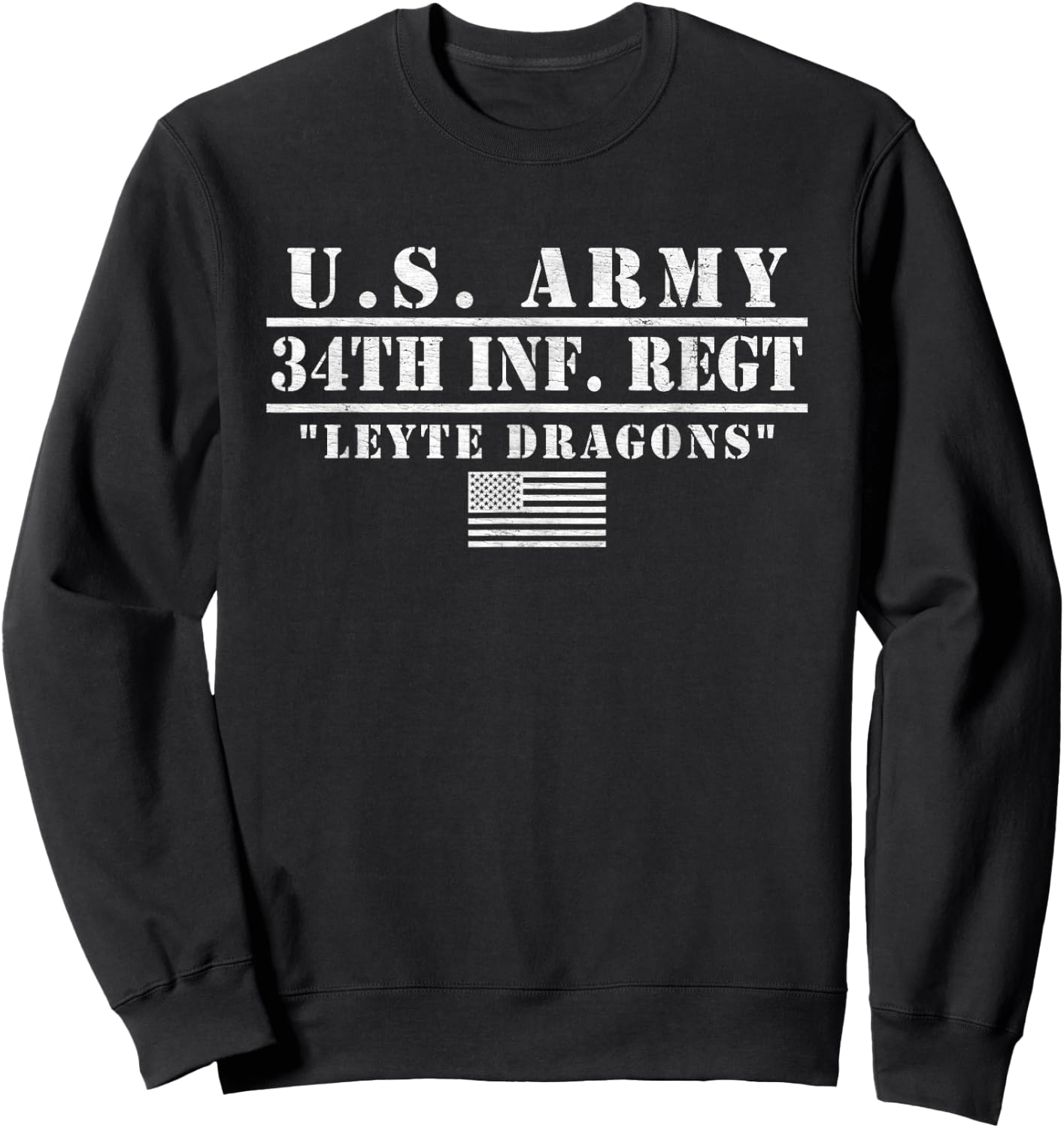 Us Army 34th Infantry Regiment 34th Inf Regt Leyte Dragons Sweatshirt - Sweatshirt | Black