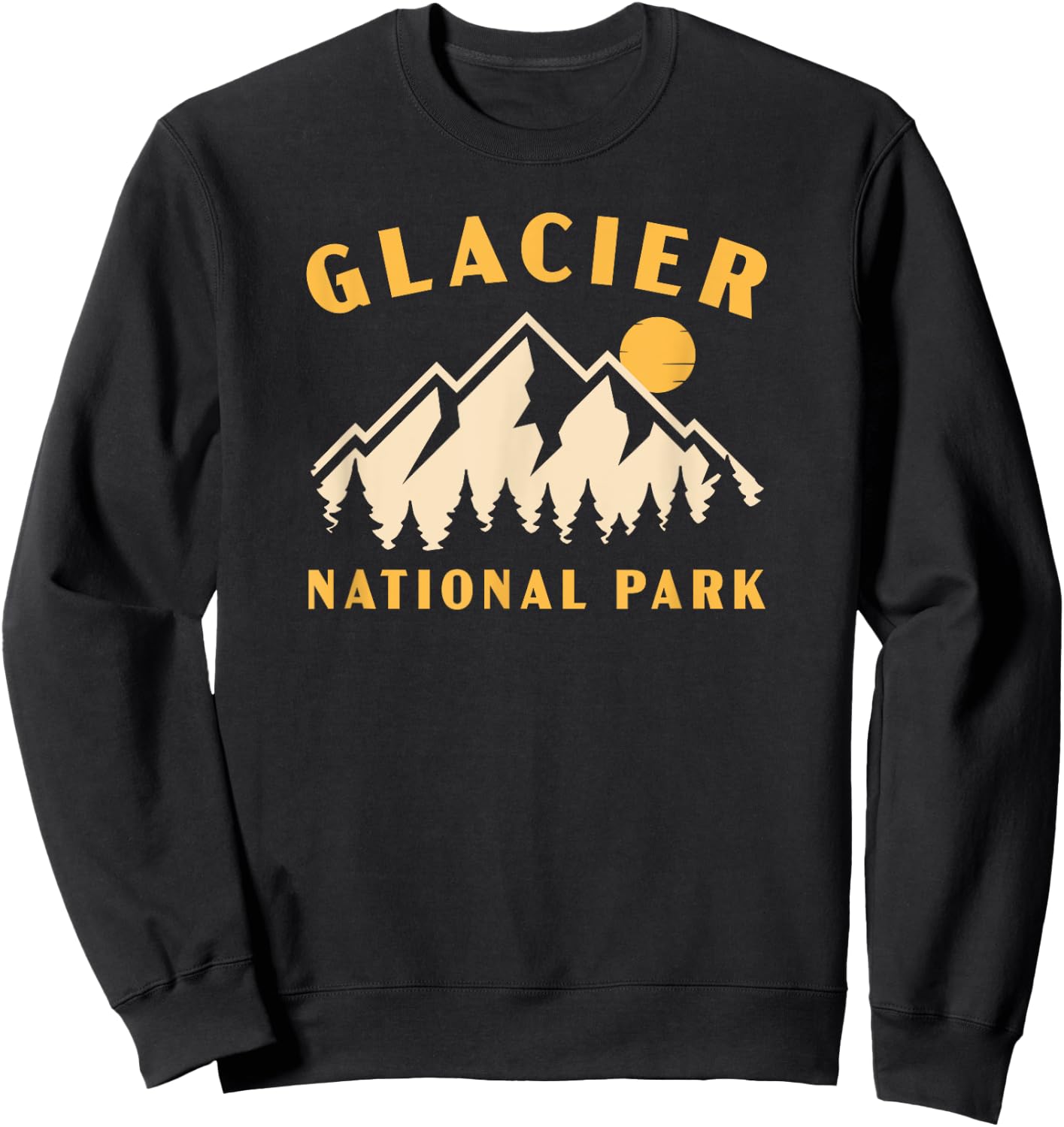 Glacier National Park Montana Women Men Kids Hiking Souvenir Sweatshirt - Sweatshirt | Black