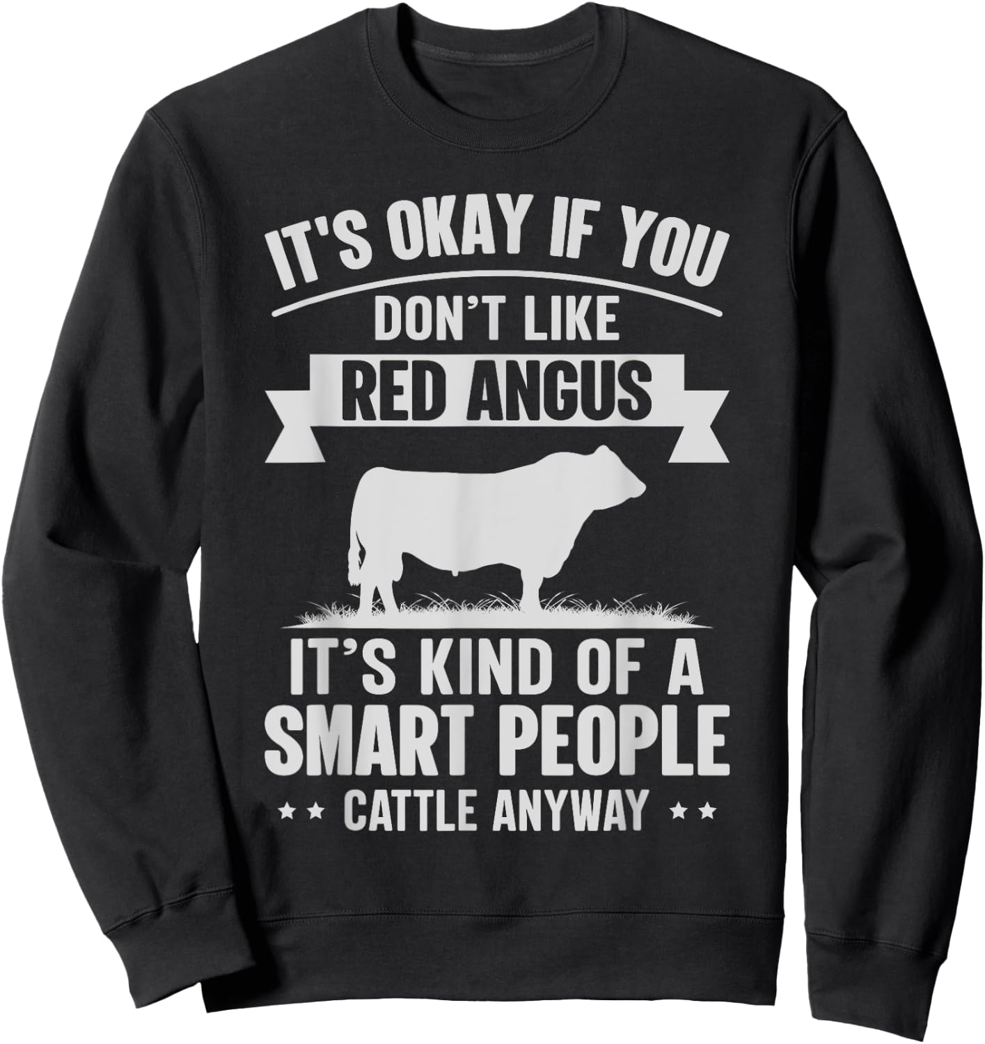 Smart People Cattle Farmer - Cow Breed Red Angus Sweatshirt - Sweatshirt | Black