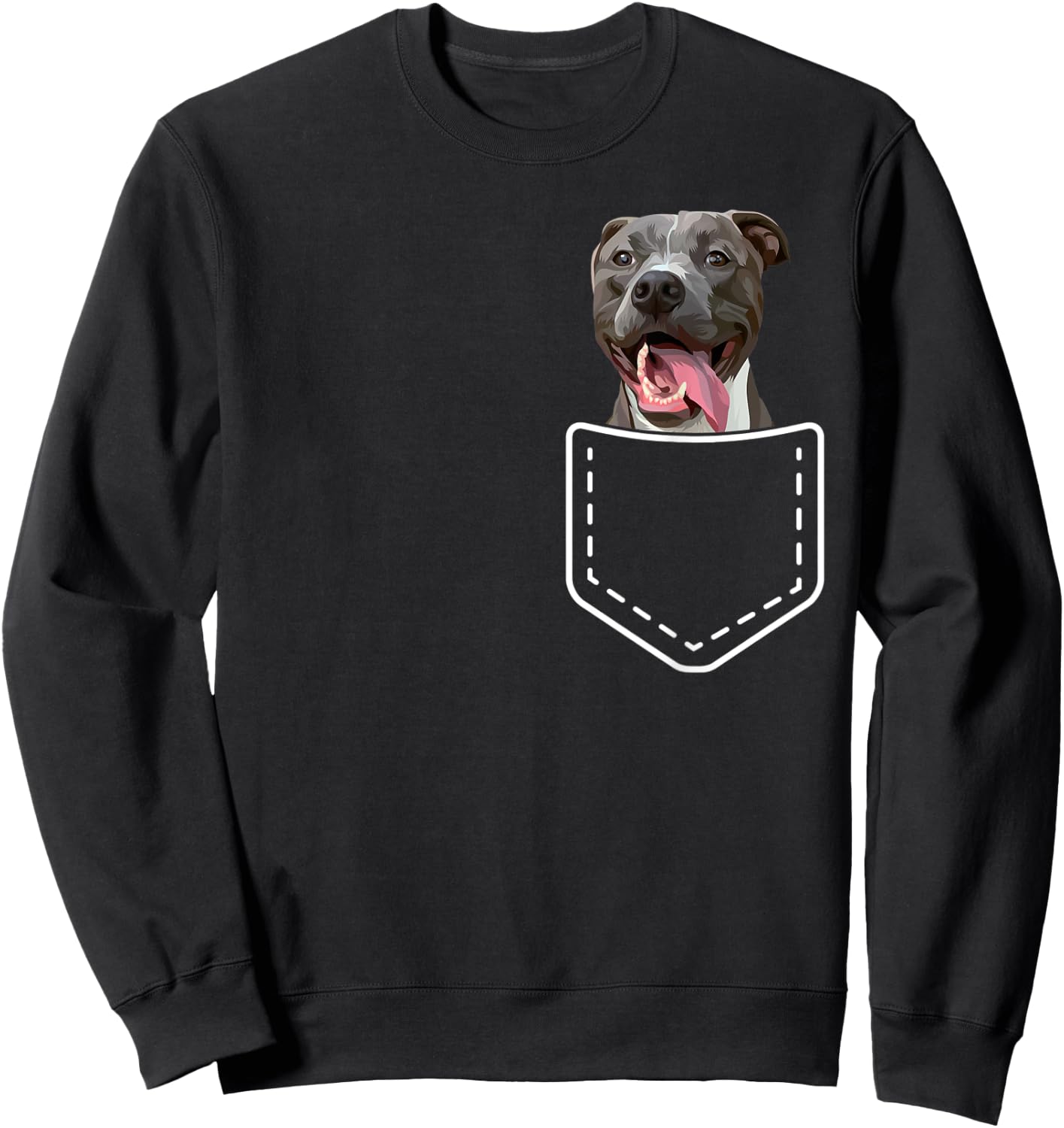 Funny Pitbull Inside Pocket Pittie Dog Lover Men Women Kids Sweatshirt - Sweatshirt | Black