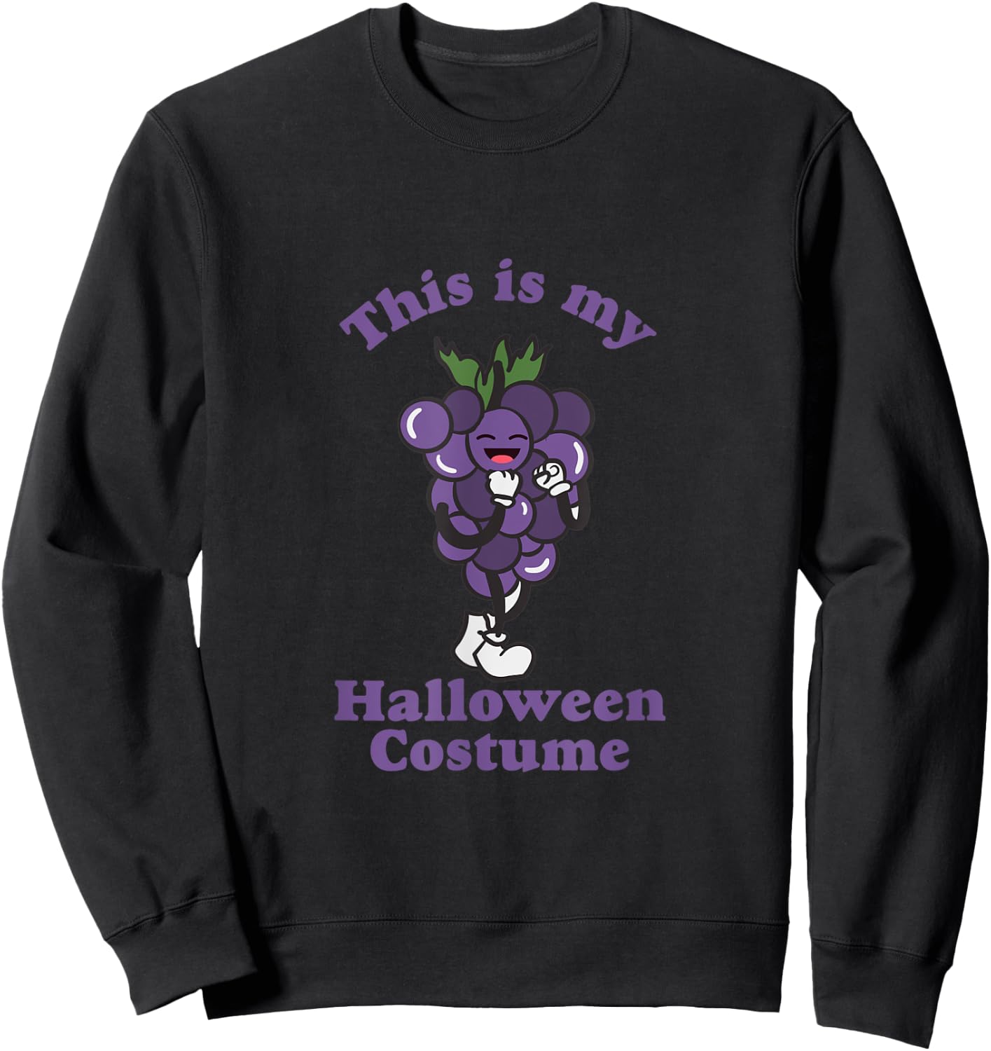 This Is My Grape Halloween Costume Retro Sweatshirt - Sweatshirt | Black
