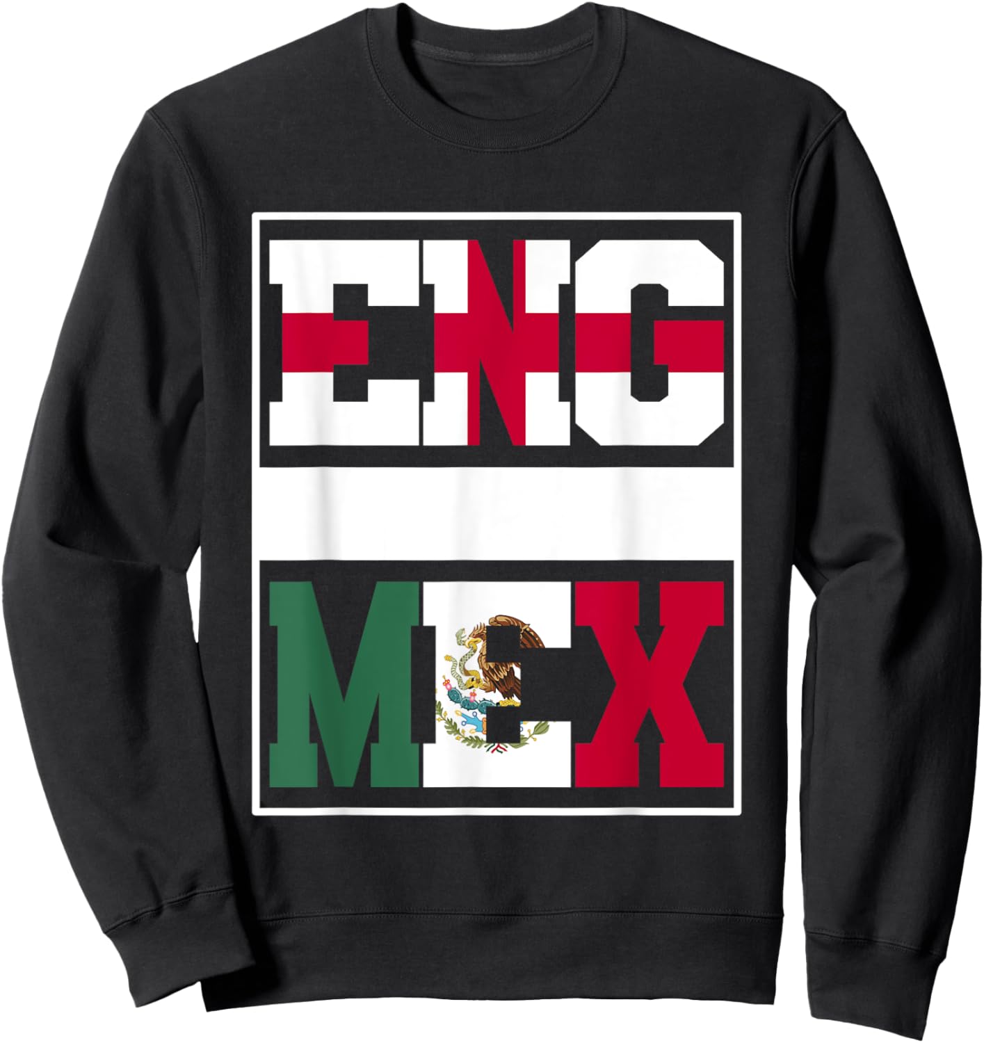 Half English half Mexican Mix Heritage England Mexico Roots Sweatshirt - Sweatshirt | Black
