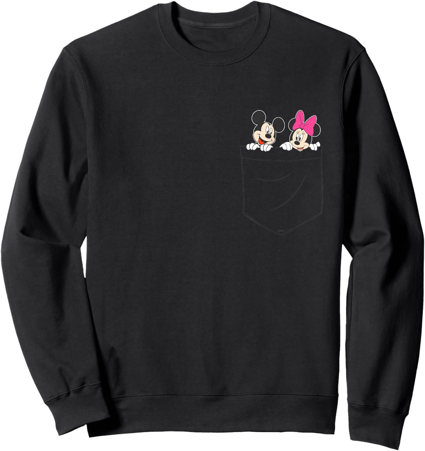 Disney Mickey & Minnie Mouse Small Pocket Couple , black, s Sweatshirt - Sweatshirt | Black