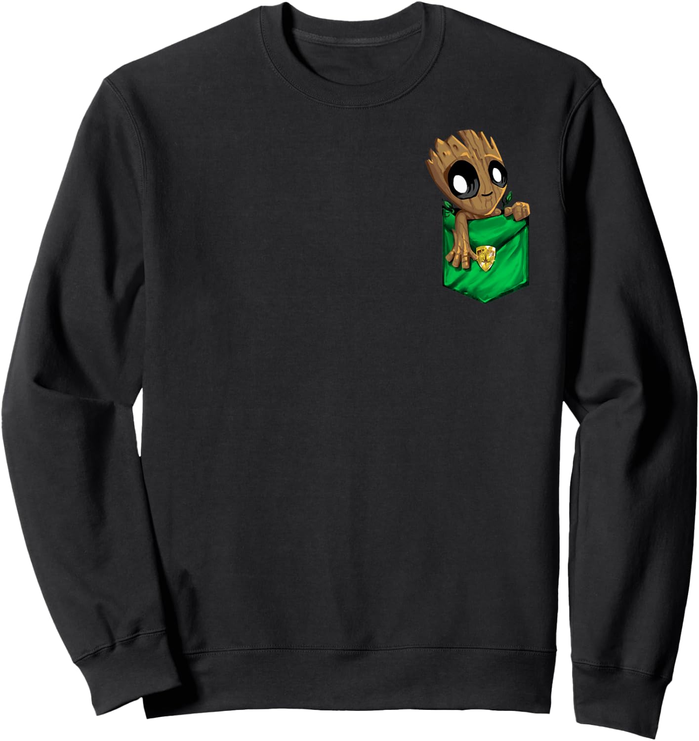 Marvel Comic Groot graphic on left chest pocket Sweatshirt - Sweatshirt | Black