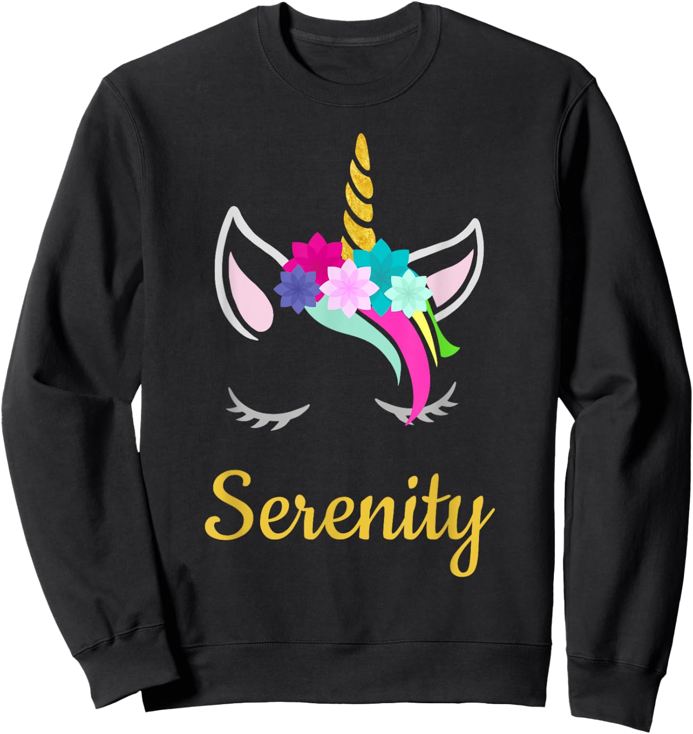 Serenity Dark Unicorn Name Sweatshirt - Sweatshirt | Black