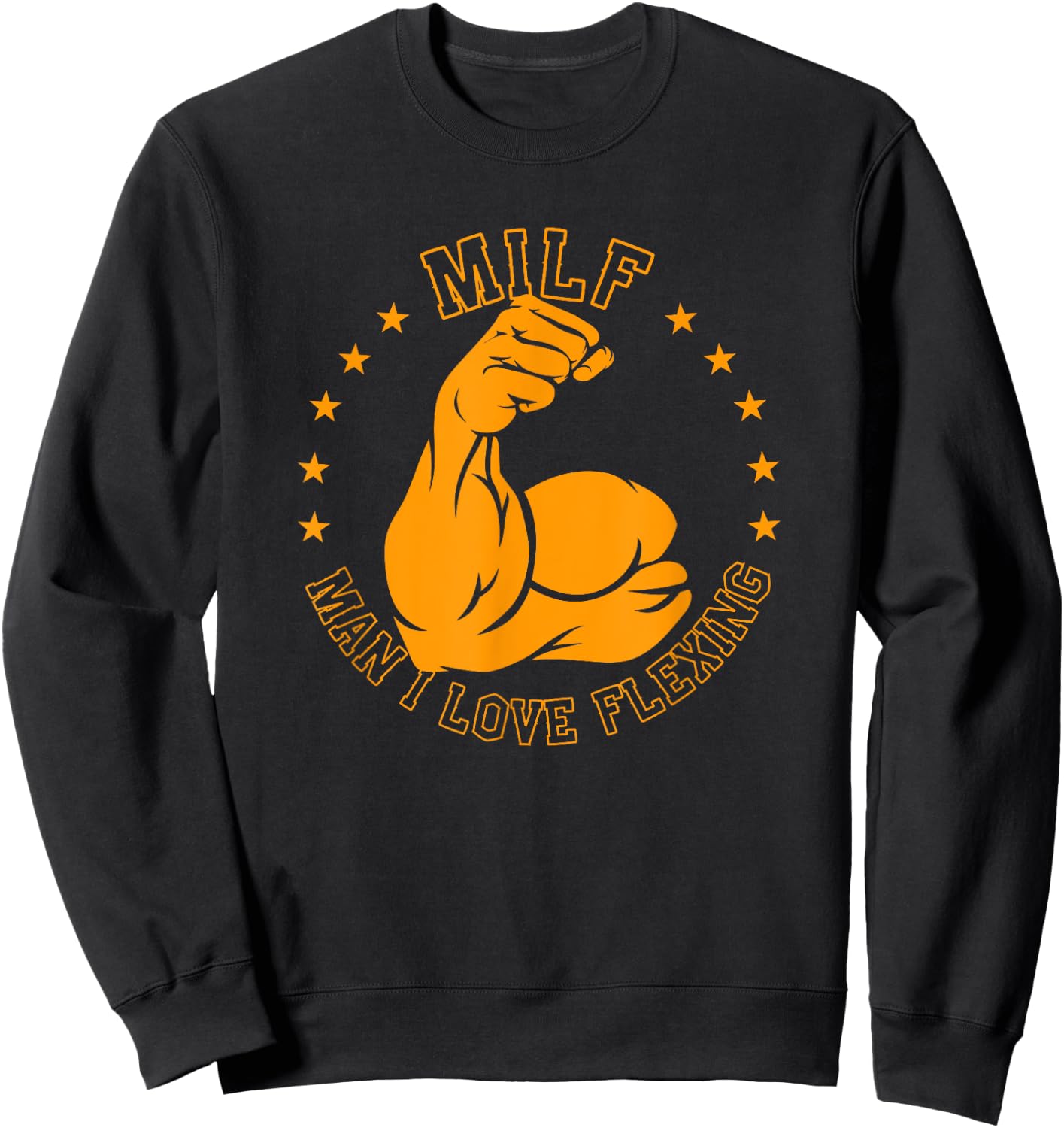 MILF Man I Love Flexing Bicep Workout Gym Sweatshirt - Sweatshirt | Black
