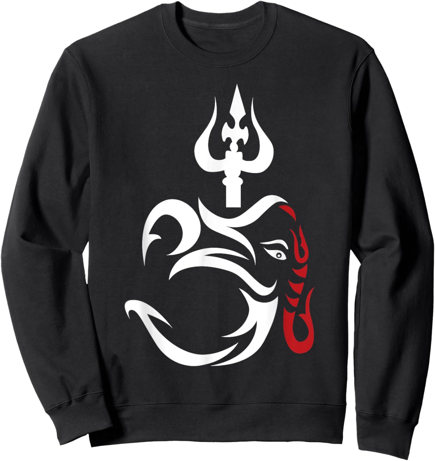 OM-Ganesha And Lord Shiva Divine Trident Trishul Sweatshirt - Sweatshirt | Black