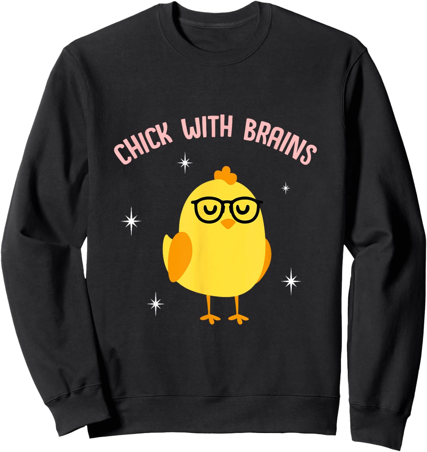 CUTE CHICK WITH BRAINS for Ladies Girl Sweatshirt - Sweatshirt | Black