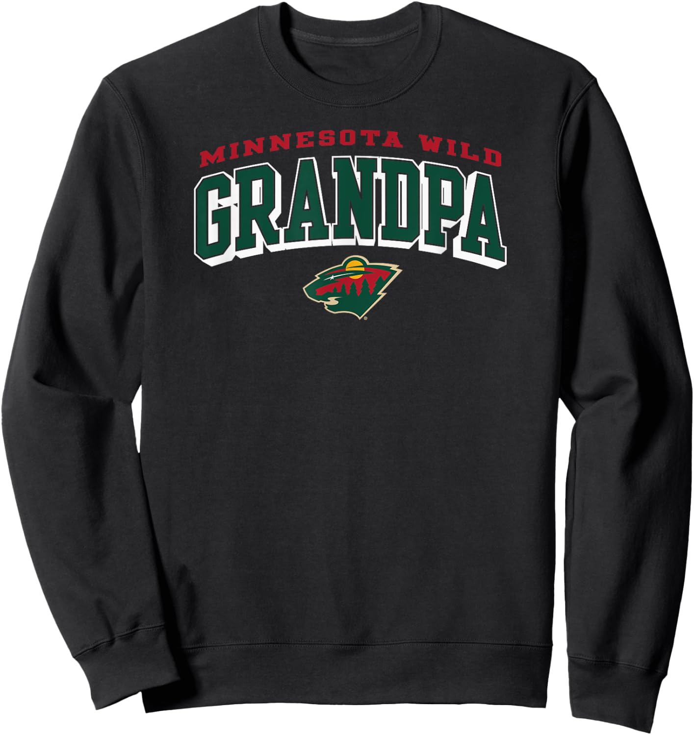 Minnesota Wild Grandpa Arch Black NHL Officially Licensed Sweatshirt - Sweatshirt | Black