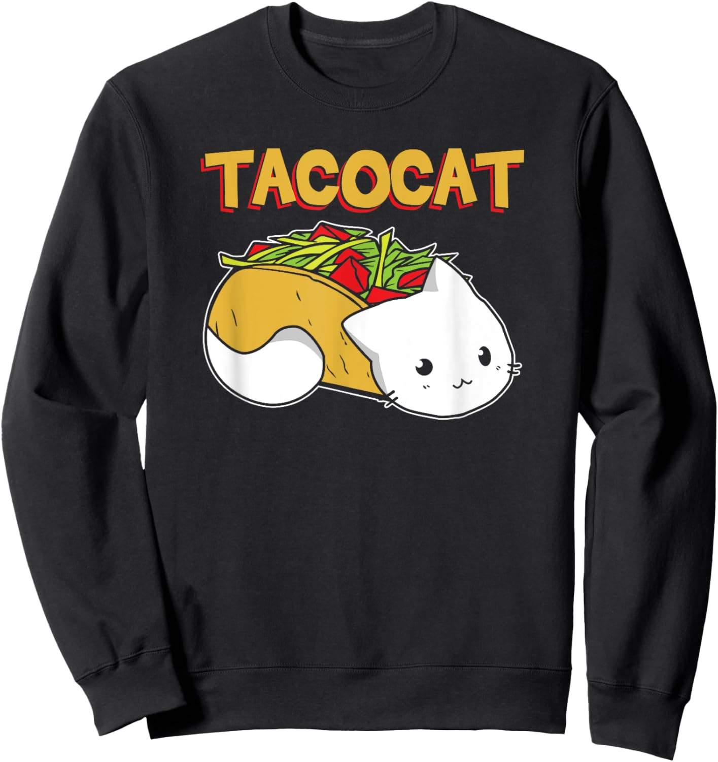Tacocat Funny Palindrome Sweatshirt - Sweatshirt | Black