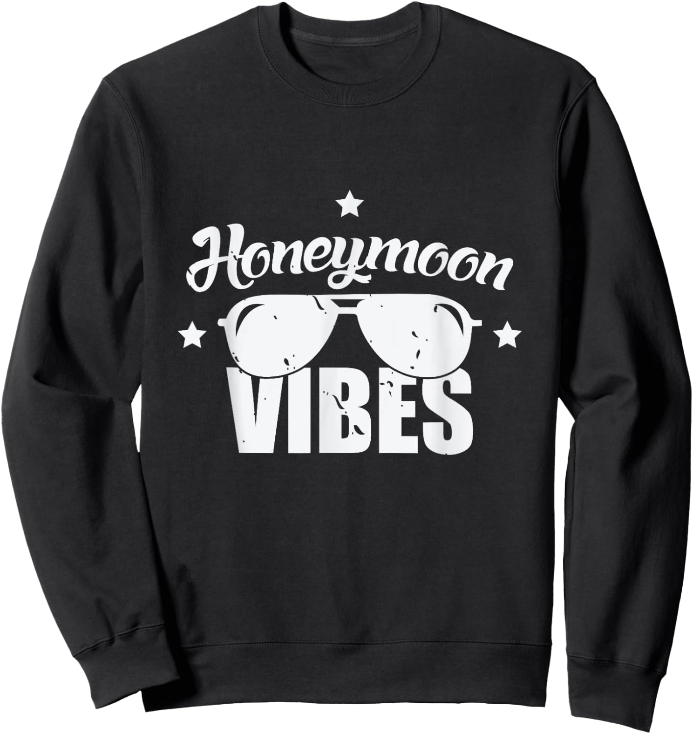 Honeymoon Vibes wedding Married Couple Holiday Sunglasses Sweatshirt - Sweatshirt | Black