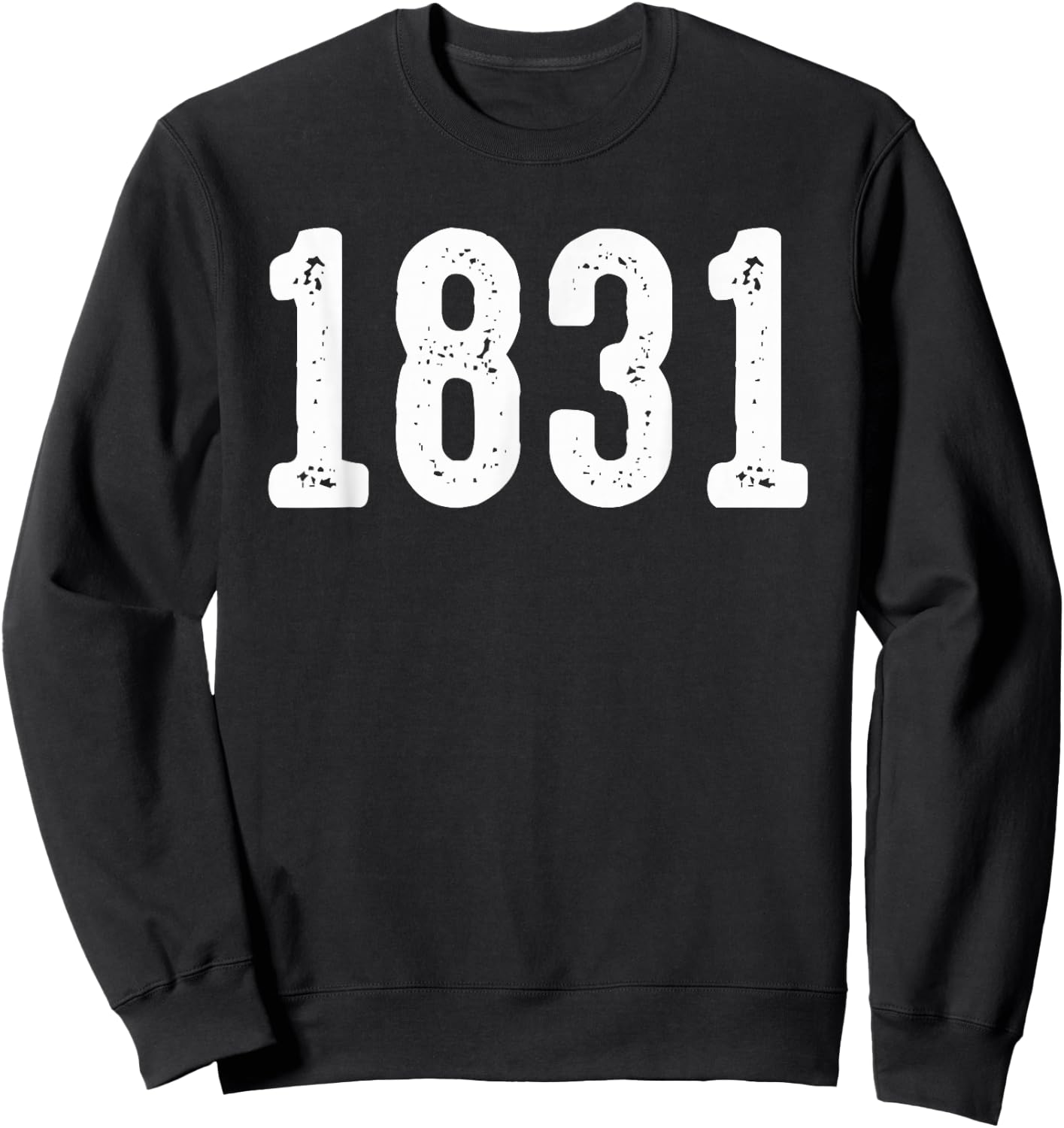 Vintage 1831 Distressed Number Style Sweatshirt - Sweatshirt | Black
