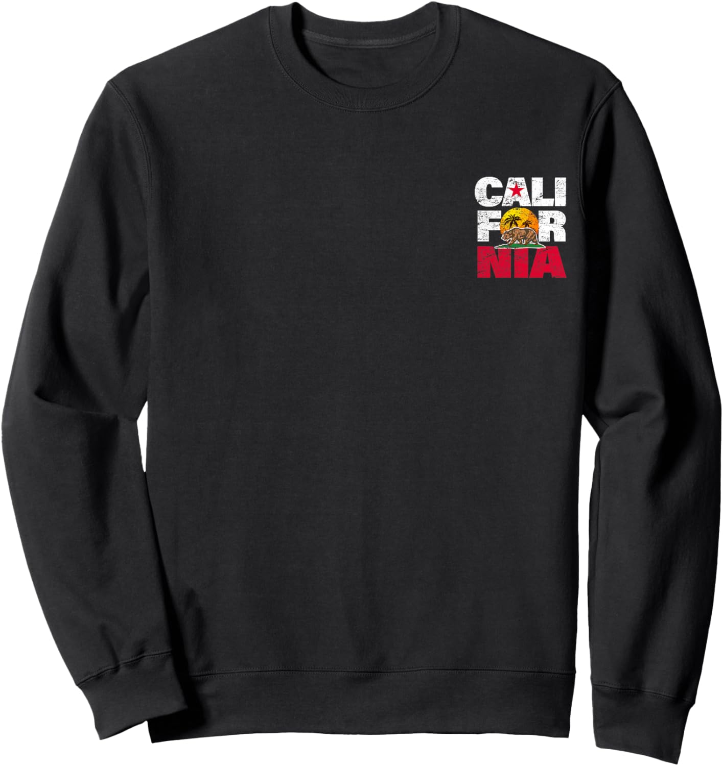 California State Flag Bear Cool Vintage CA Flags Men Women Sweatshirt - Sweatshirt | Black