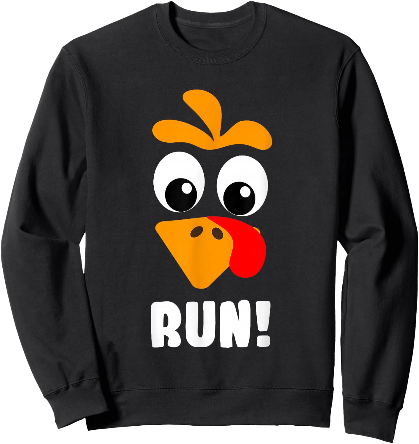 Turkey Trot Adult Costume Turkey Face Sweatshirt - Sweatshirt | Black