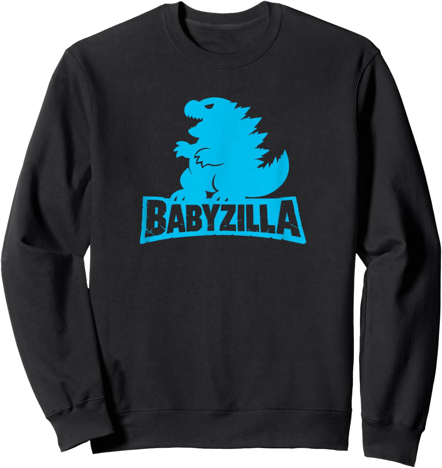 Babyzilla Funny Monster Baby Kaiju Retro Graphic Sweatshirt - Sweatshirt | Black