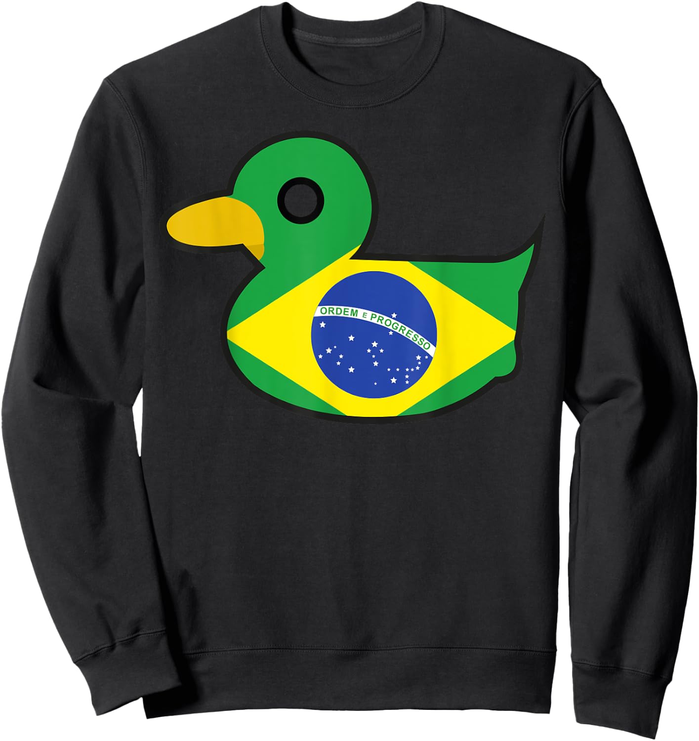 Funny Brazil Fans Duckie Duck Sweatshirt - Sweatshirt | Black