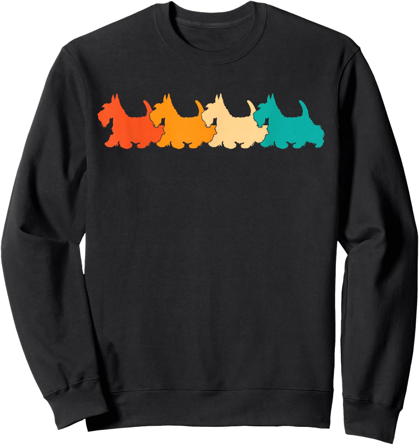 Scottish Terrier Retro Vintage Scottie Dog Sweatshirt - Sweatshirt | Black