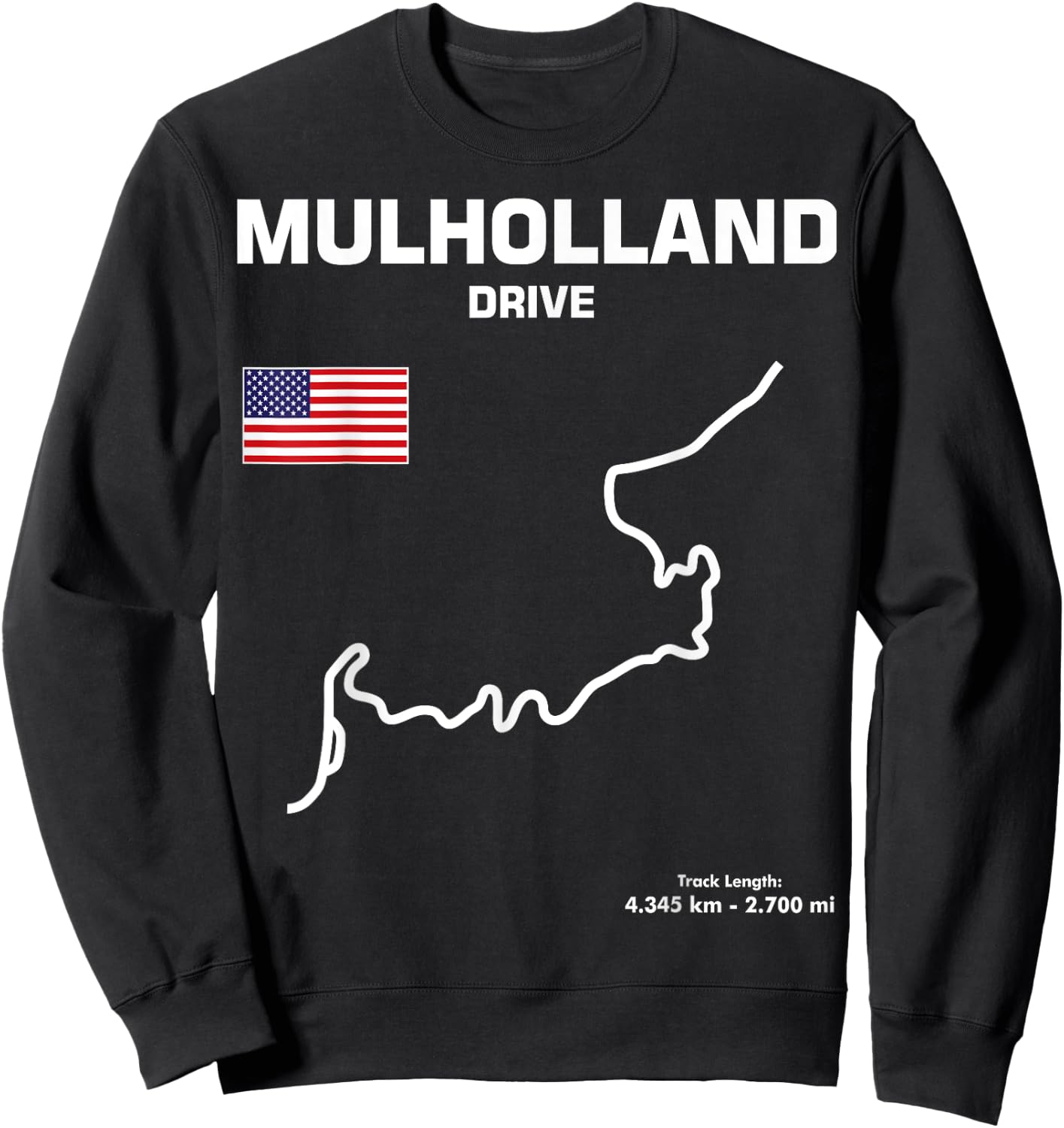 US road canyon drive mulholland fun car racing Sweatshirt - Sweatshirt | Black
