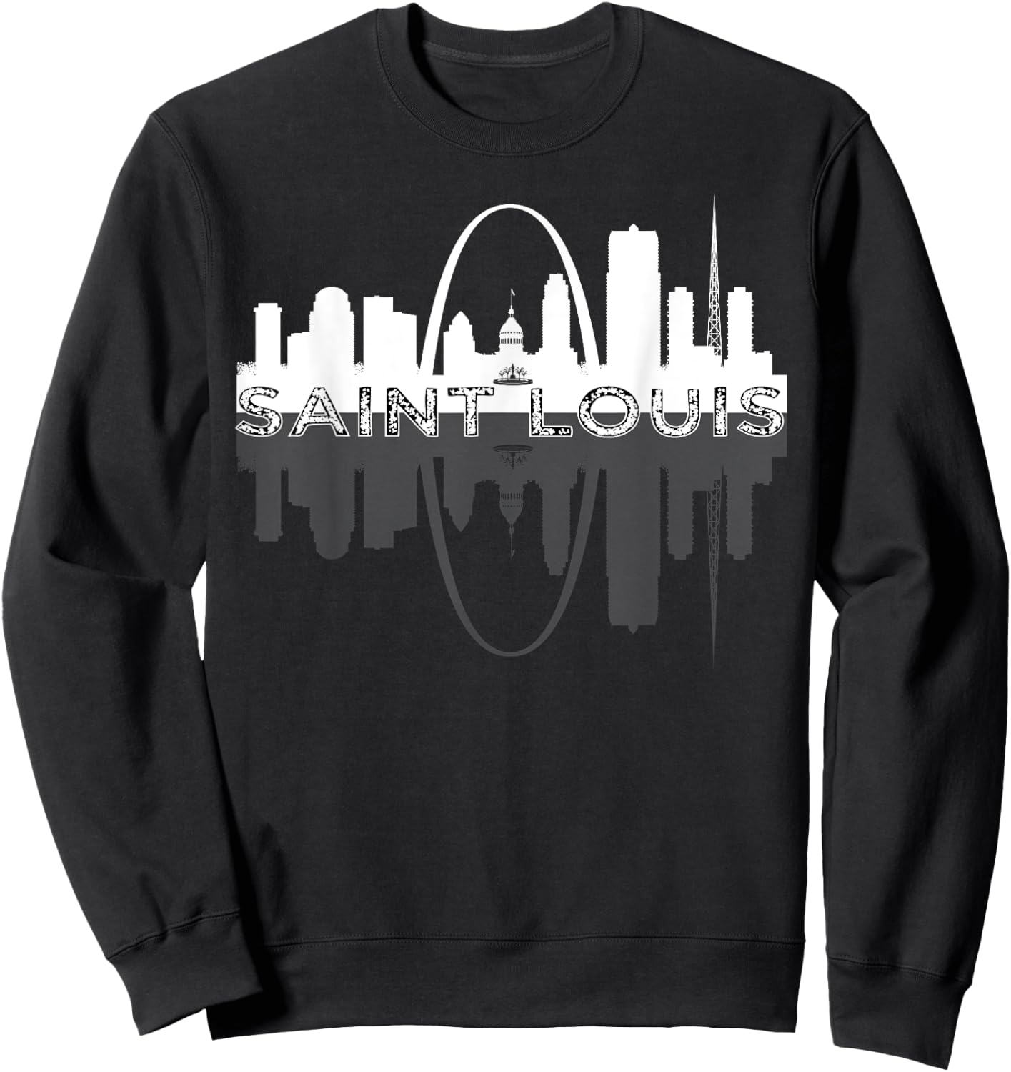 City of St Louis Missouri Skyline Art Gateway Arch Graphic Sweatshirt - Sweatshirt | Black