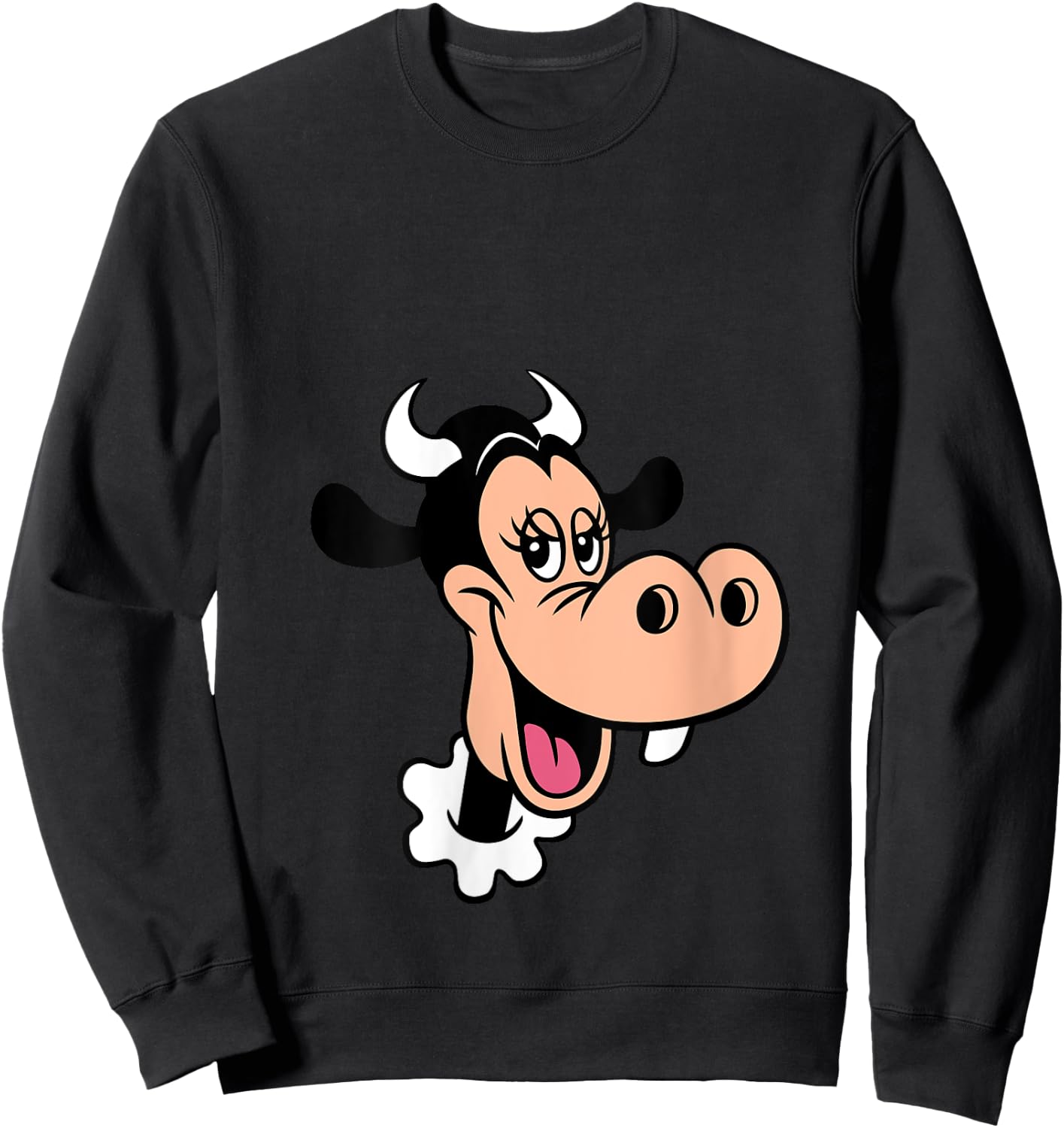 Disney Clarabelle Cow Big Face Costume V-Neck Sweatshirt - Sweatshirt | Black