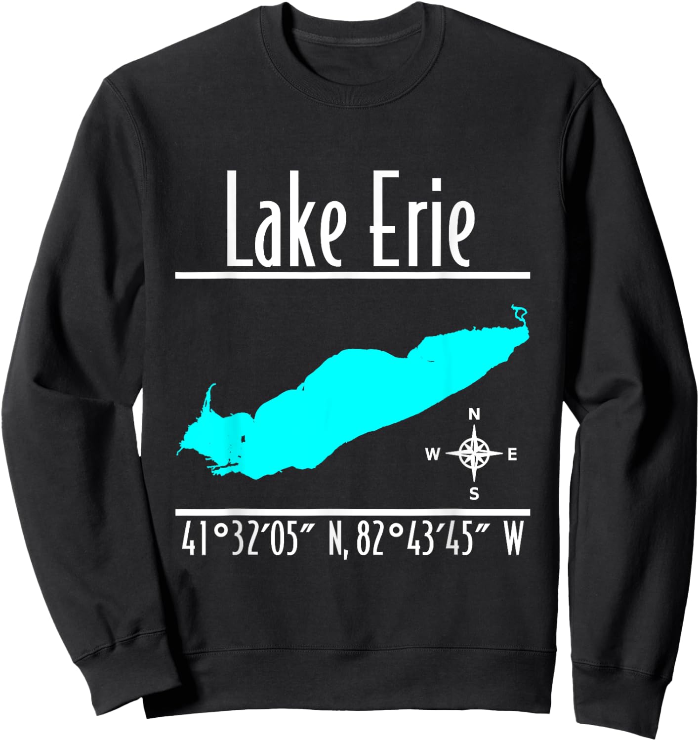 Modern Lake Erie - Great Lakes Sweatshirt - Sweatshirt | Black