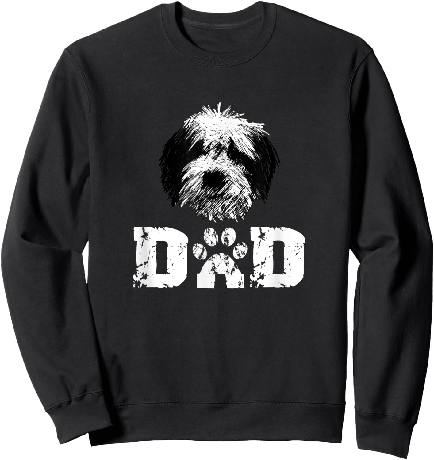 Sheepadoodle Dad Dog Father Women Sweatshirt - Sweatshirt | Black