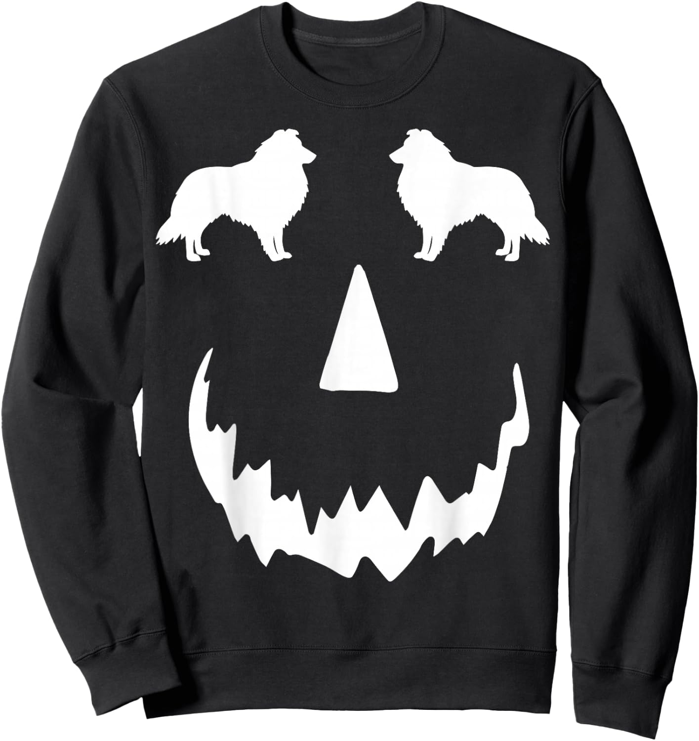 pumpkin Sheltie halloween, Shetland Sheepdog halloween Sweatshirt - Sweatshirt | Black