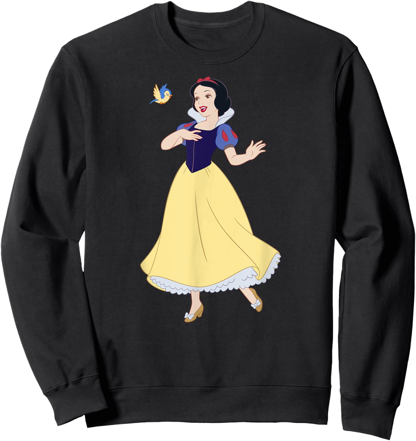 with Princess Snow White Singing Bird Design, blue Sweatshirt - Sweatshirt | Black