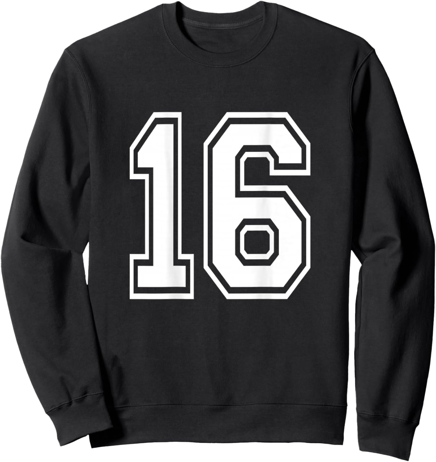 Number 16 Shirt Sports Player Number BACK of Shirt Sweatshirt - Sweatshirt | Black