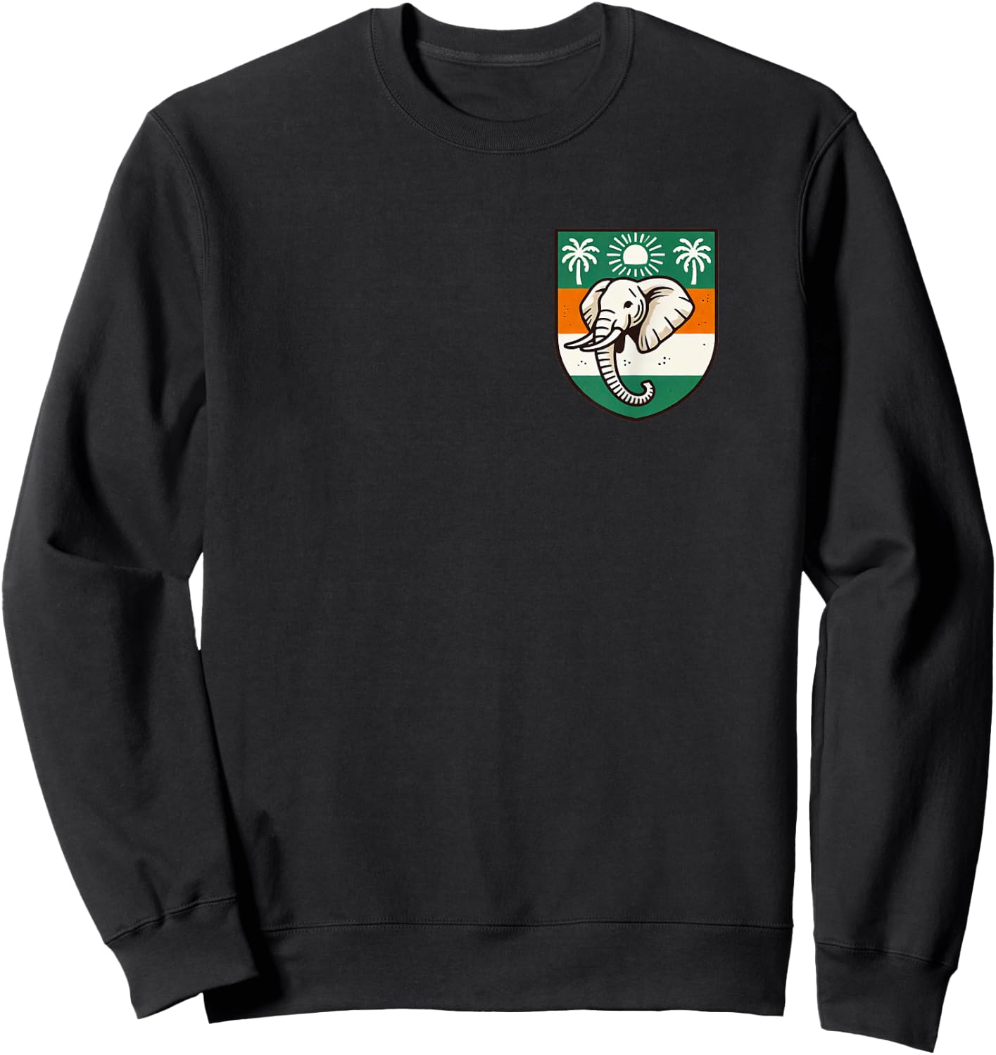 Ivory Coast Pocket Wear Ivorian Elephant Flag Sweatshirt - Sweatshirt | Black