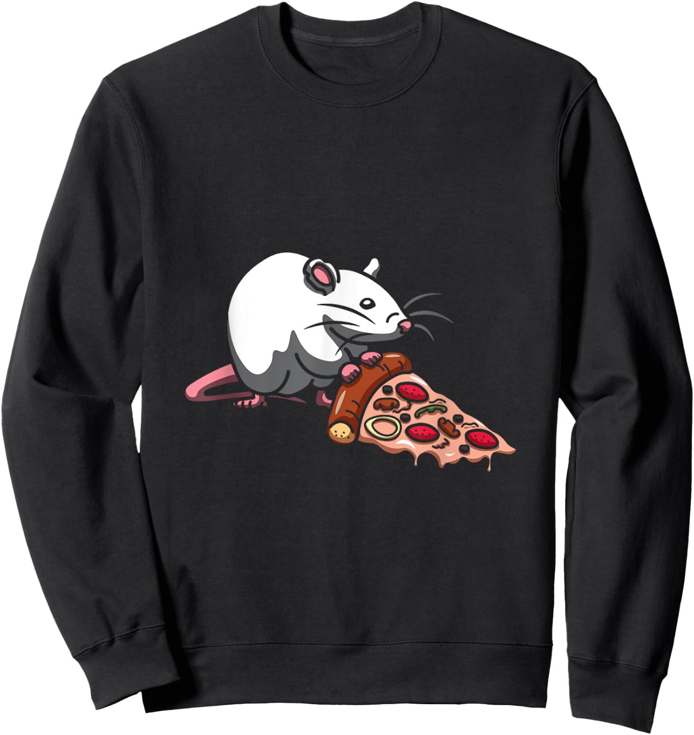 Mouse Rat Italian Dish Pizzetta Baker Foodie Pizza Sweatshirt - Sweatshirt | Black