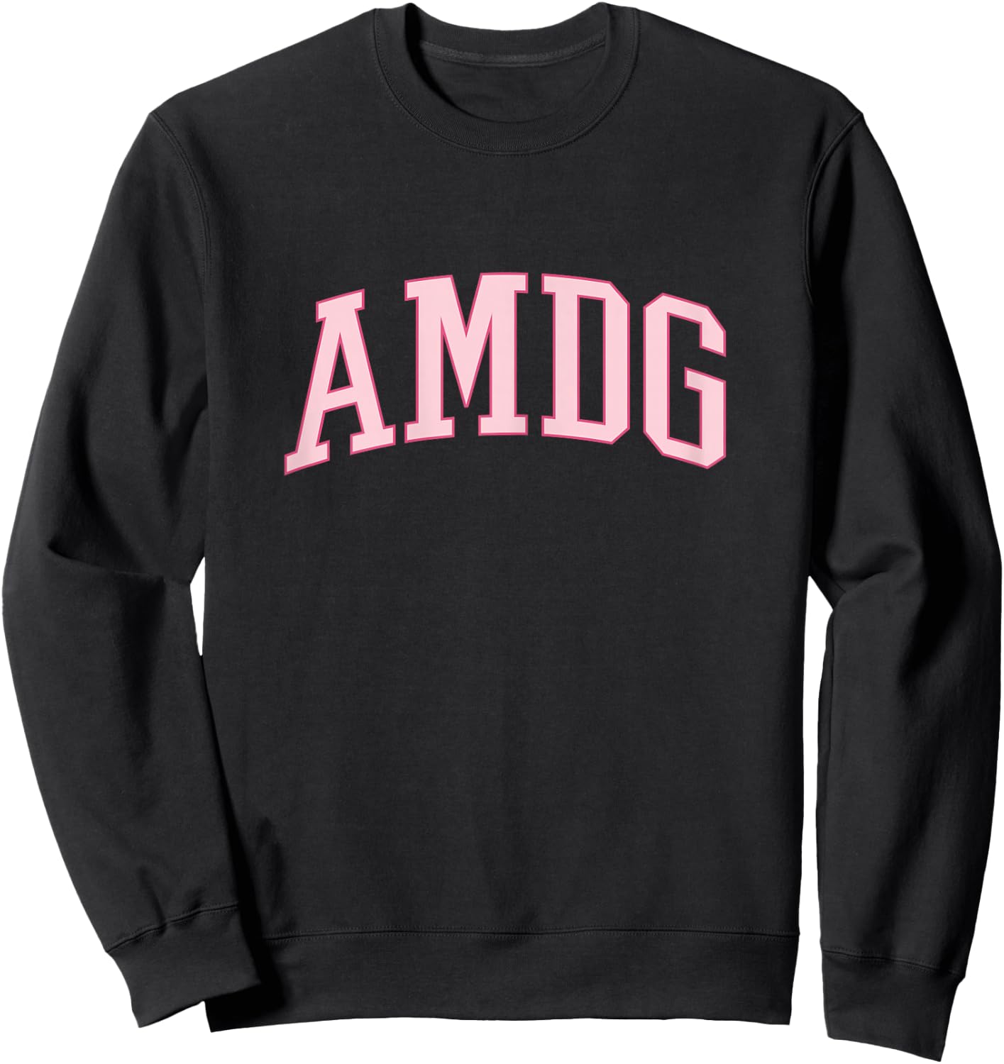 AMDG Preppy Pink Catholic Women Teen Girls Sweatshirt - Sweatshirt | Black
