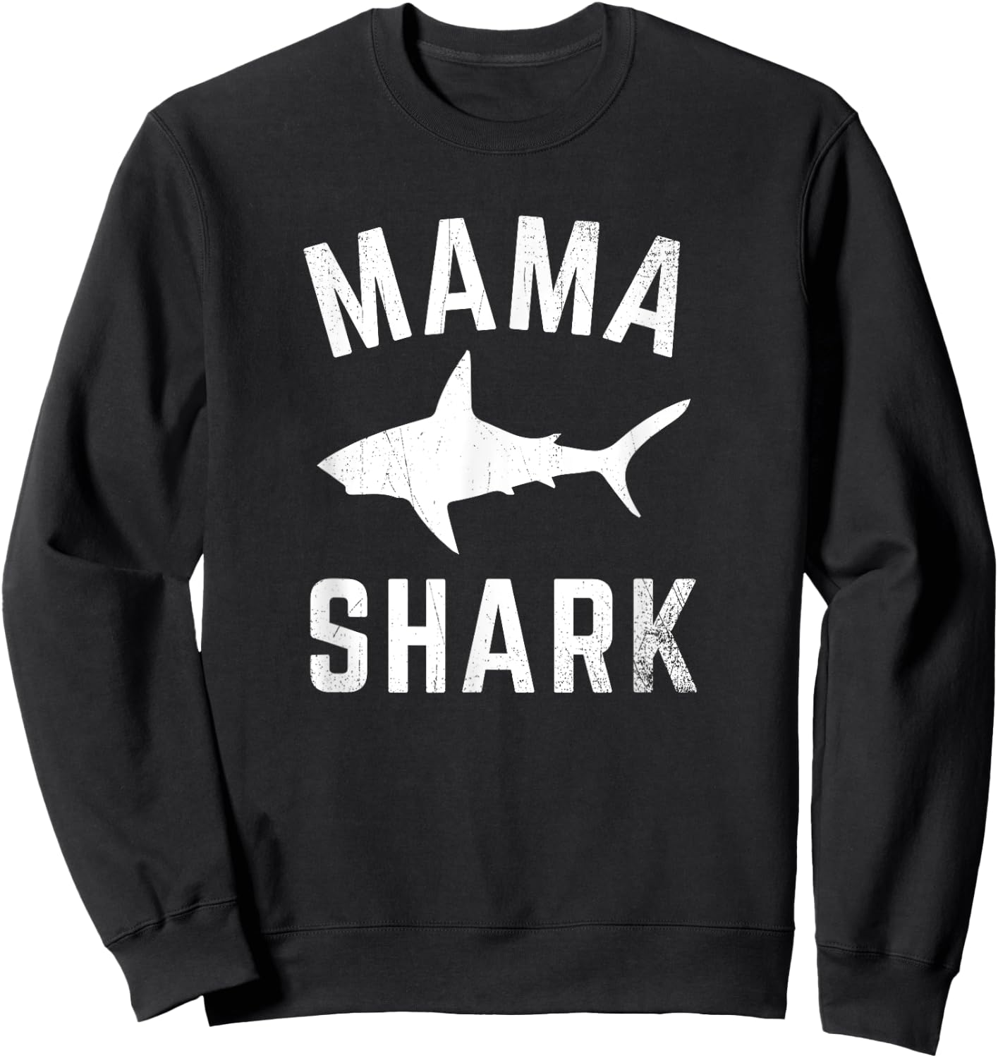 Mama Shark Family Matching Funny Shark Mommy Designer Sweatshirt - Sweatshirt | Black