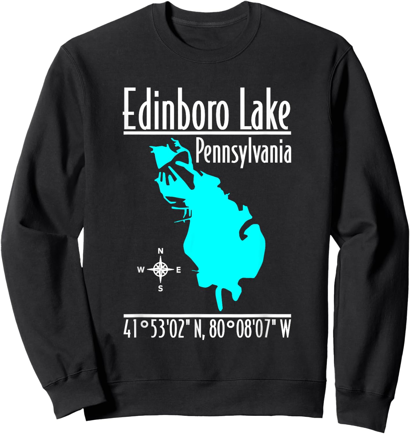 Modern Edinboro Lake - Pennsylvania Sweatshirt - Sweatshirt | Black