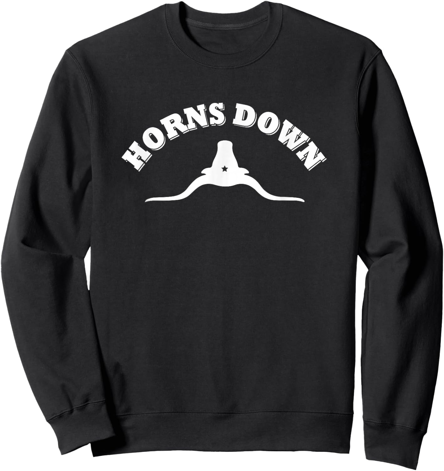 Horns Down Texas Sweatshirt - Sweatshirt | Black