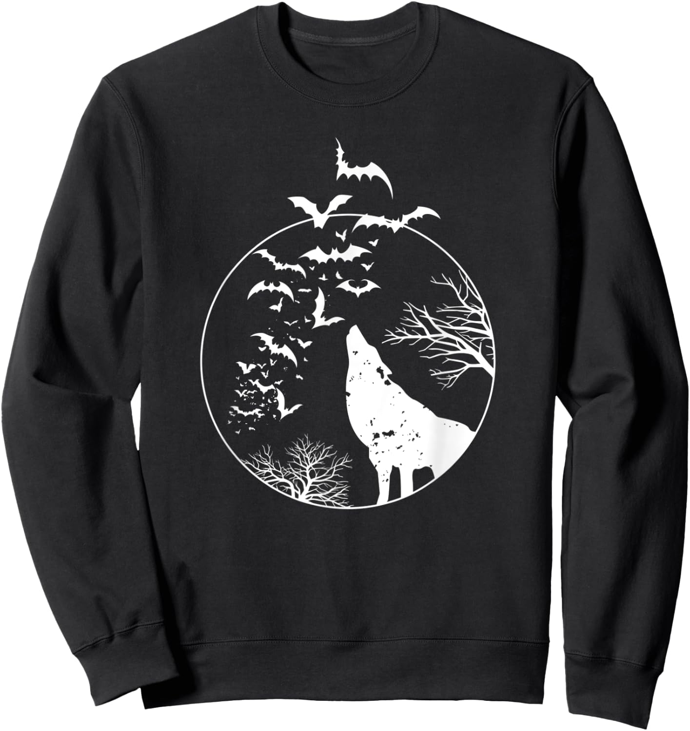 Scary bats werewolf wolf Halloween costume Sweatshirt - Sweatshirt | Black
