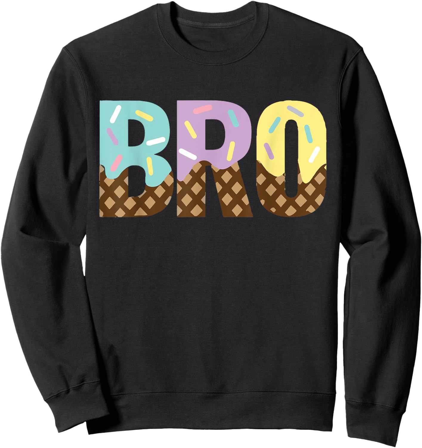 Brother Of The Sweet One Ice Cream 1st First Birthday Family Women Kids Sweatshirt - Sweatshirt | Black