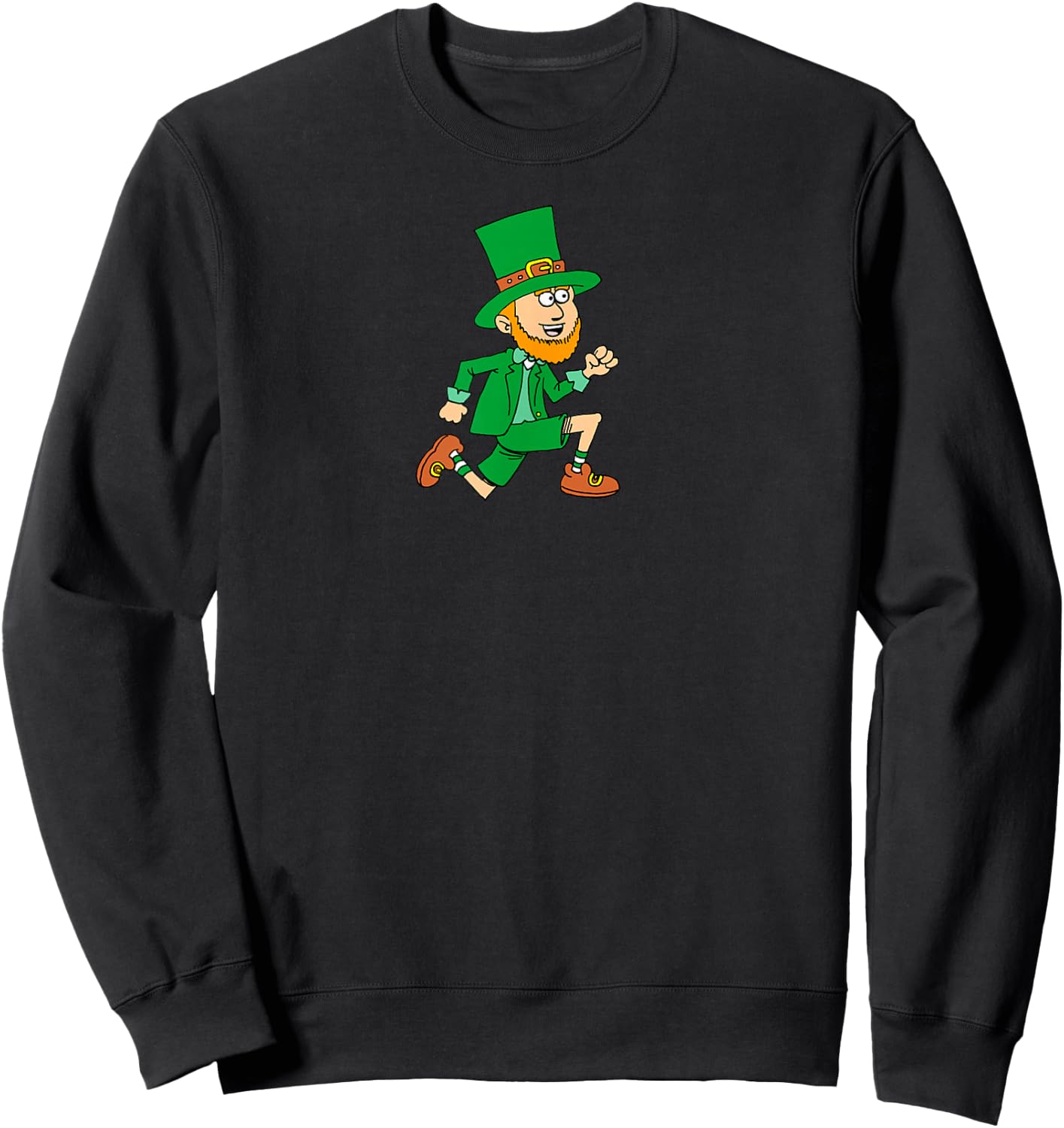 Running Leprechaun Funny St Patricks Race Sweatshirt - Sweatshirt | Black