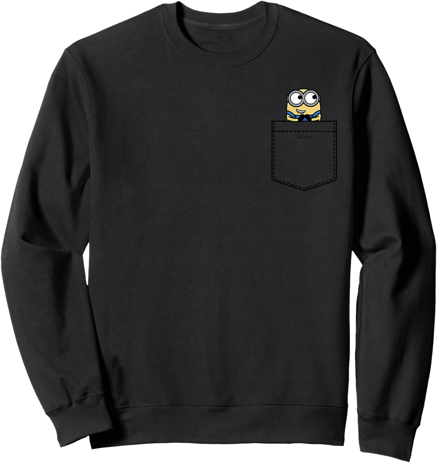 Minions Bob Mischievous Smile Pocket Hit , gray Sweatshirt - Sweatshirt | Black