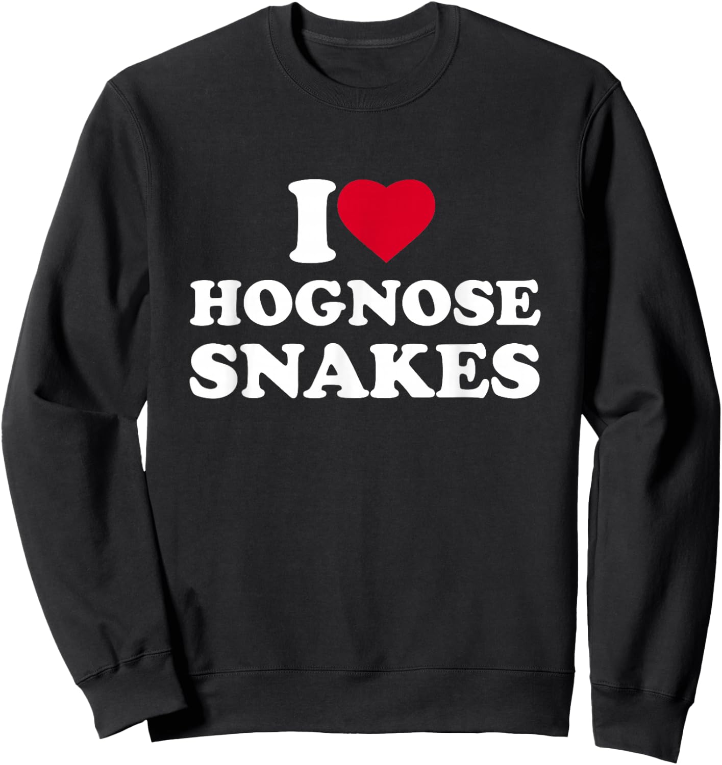 I Love Hognose Snakes Heart Animal Lover Sweatshirt - Sweatshirt | Black