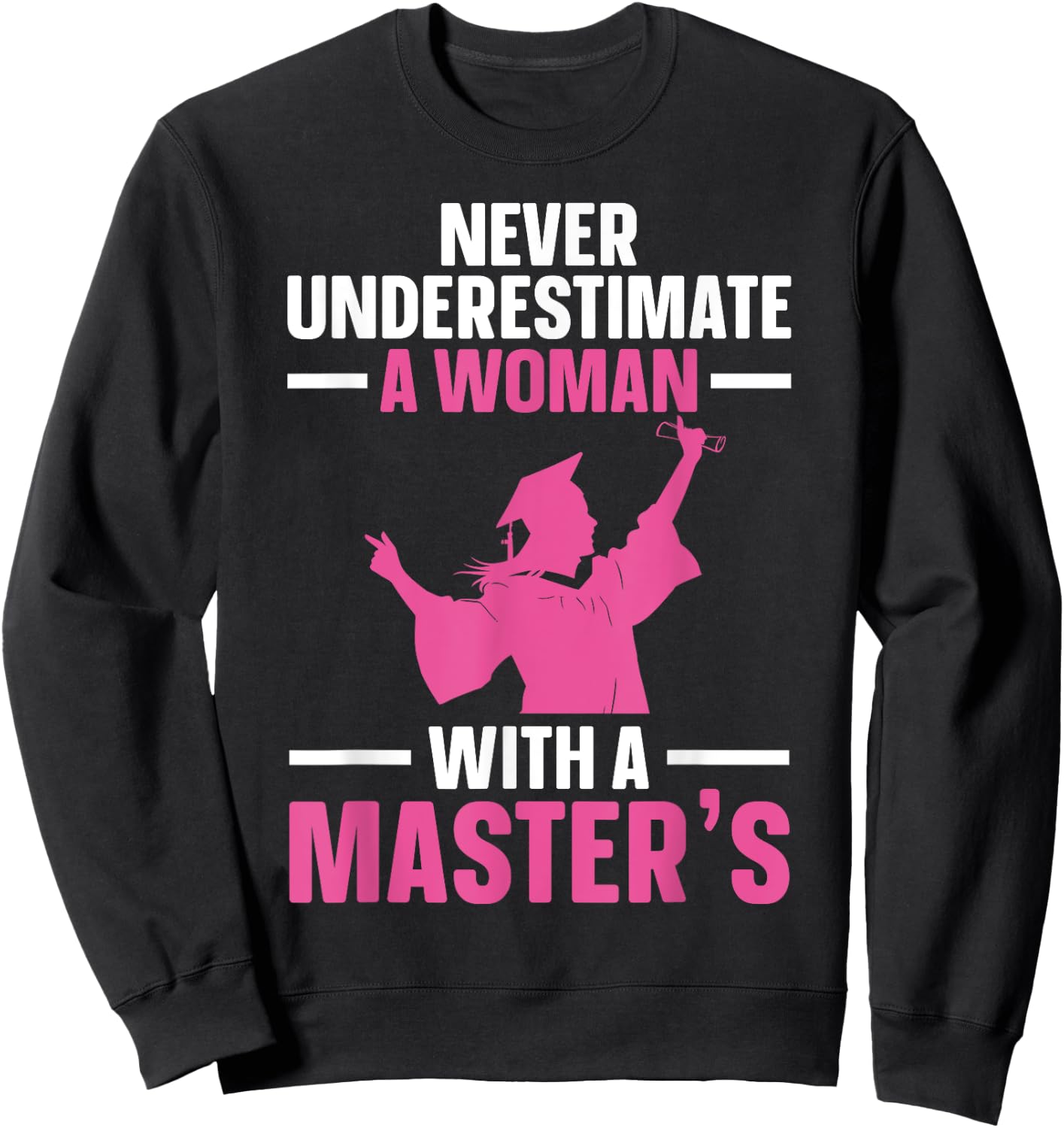 Masters Degree Graduation Art Girls Masters Degree Sweatshirt - Sweatshirt | Black