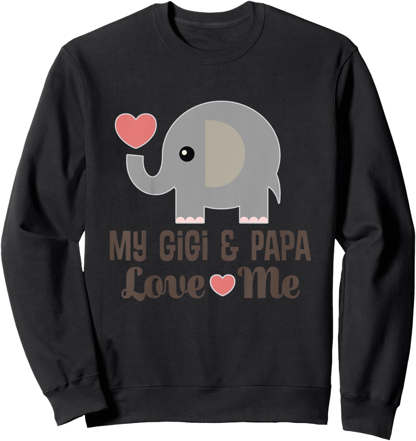 Kids My Gigi and Papa Love Me Grandchild Sweatshirt - Sweatshirt | Black